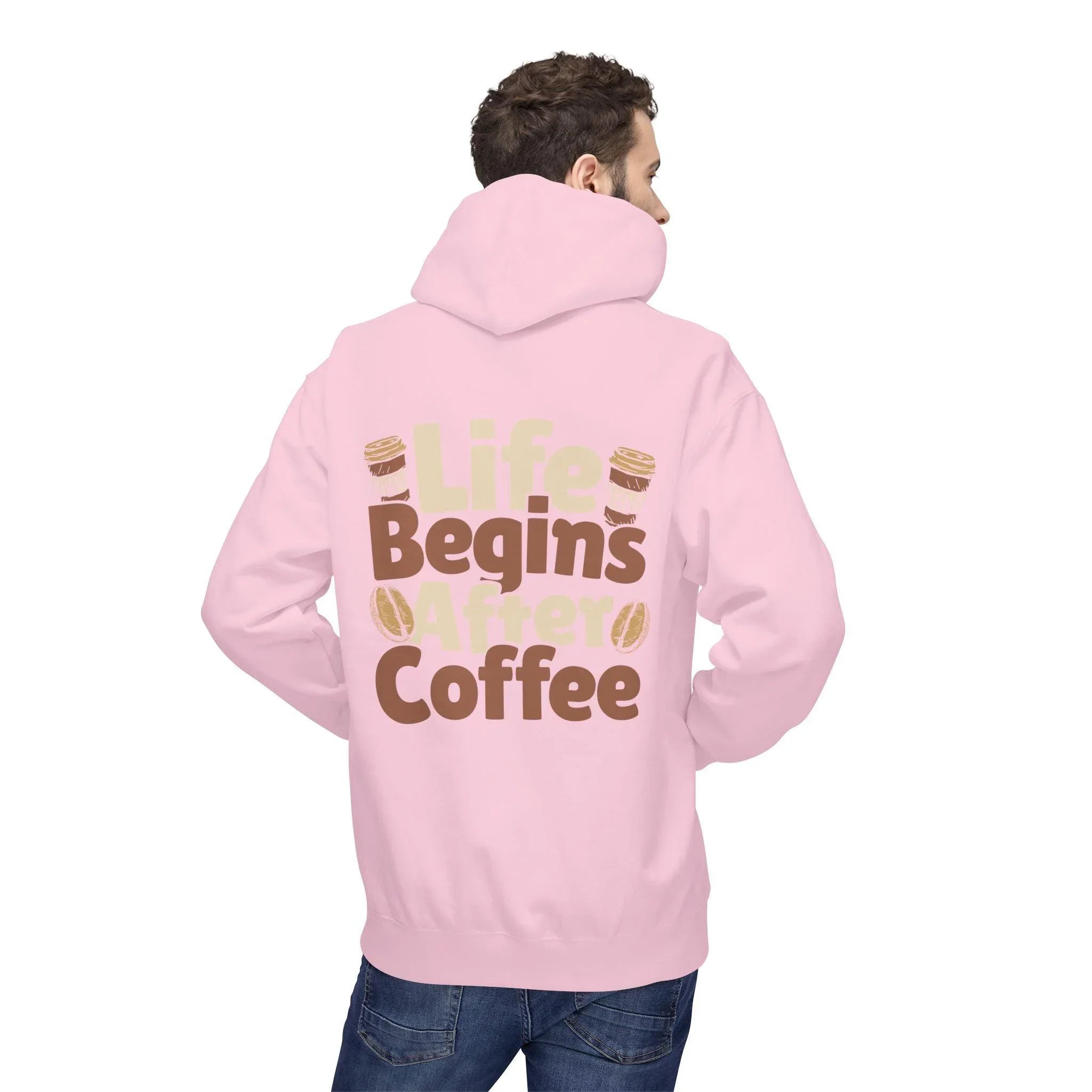 Cozy Life Begins After Coffee Fleece Pullover Hoodie