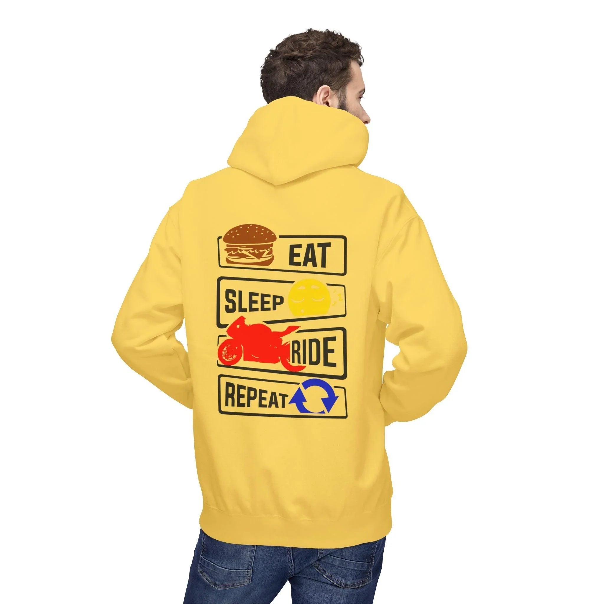 Ride in Style: Eat, Sleep, Repeat Premium Fleece Hoodie