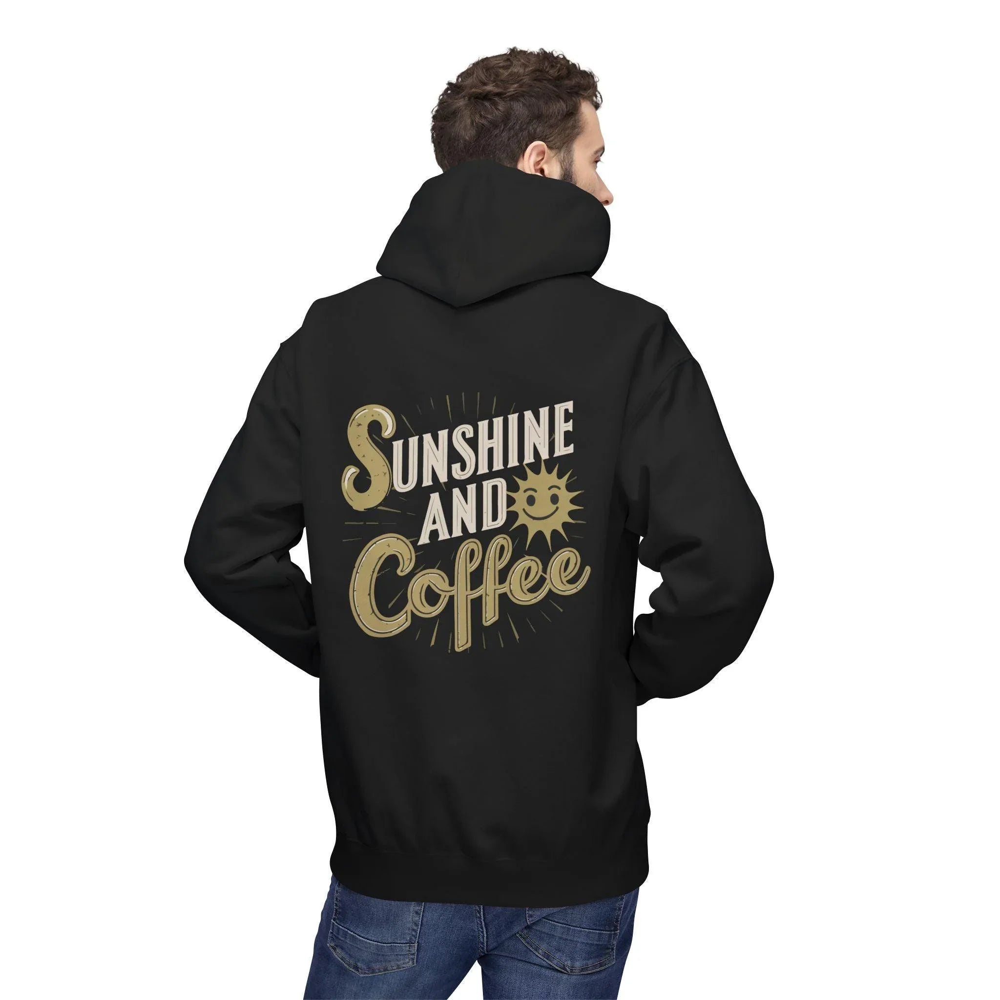 Cozy Sunshine & Coffee Fleece Pullover Hoodie