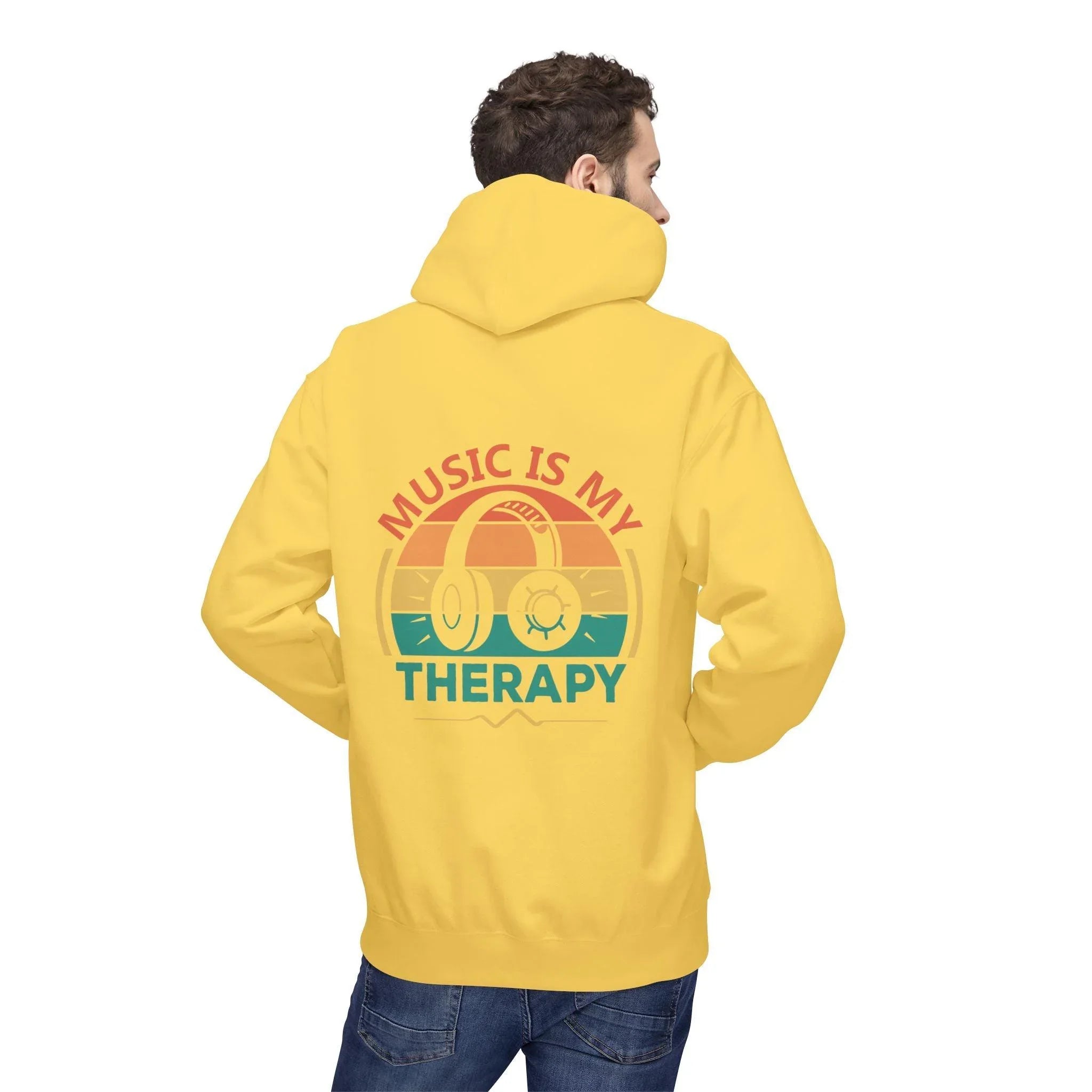 Cozy "Music Is My Therapy" Fleece Hoodie for Ultimate Comfort and Style