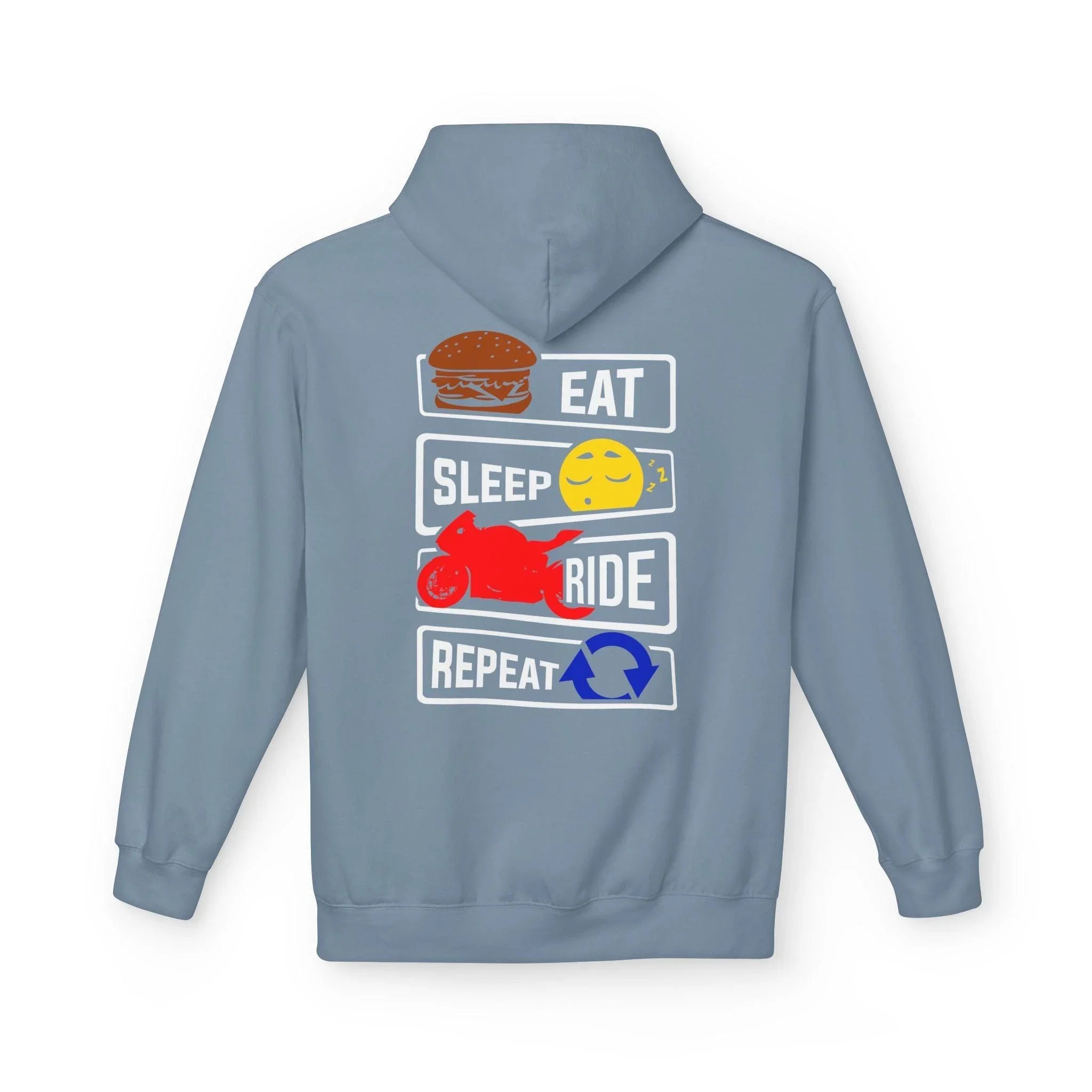 Ride in Style: Eat, Sleep, Repeat Premium Fleece Hoodie