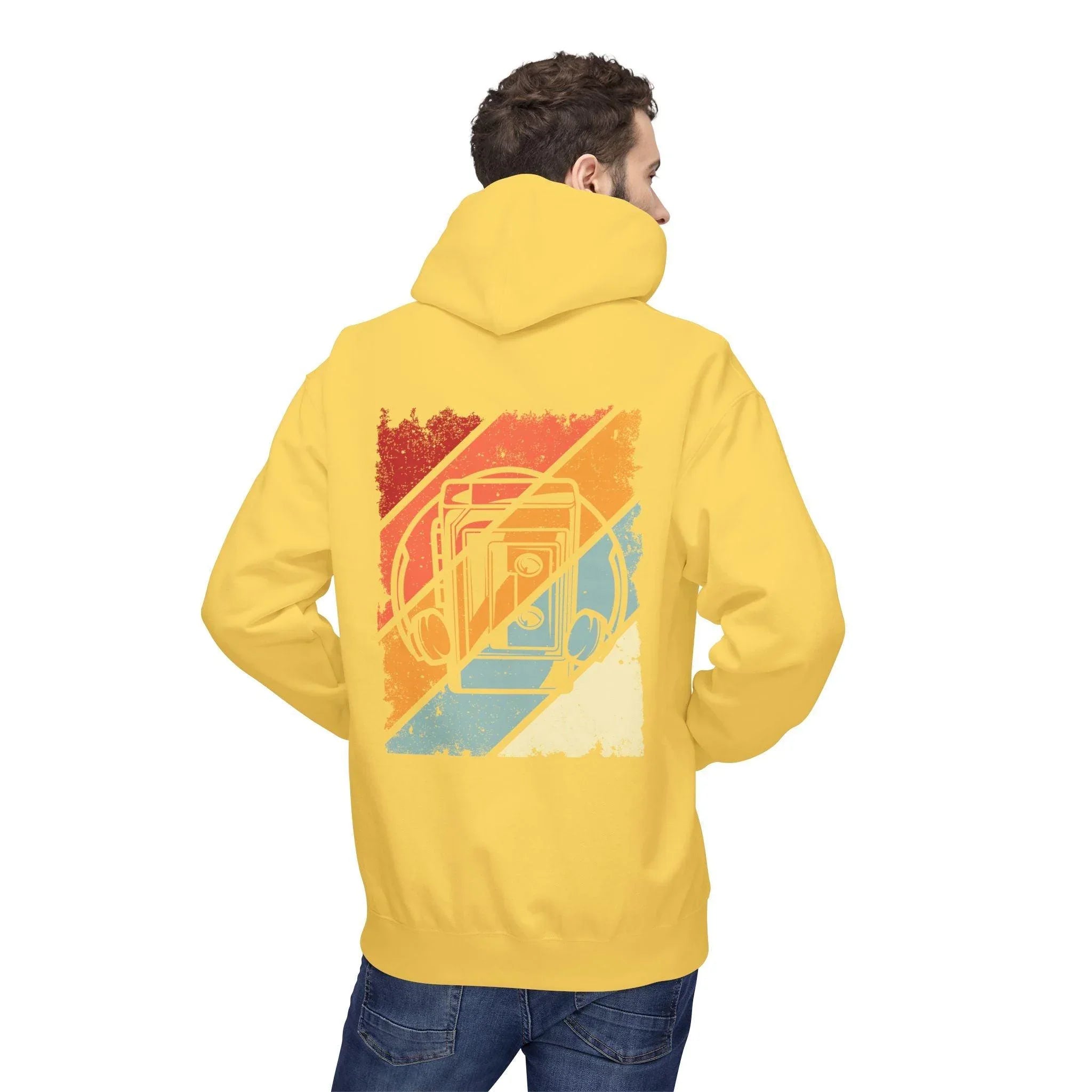 Cozy Vintage Walkman Fleece Hoodie - Stylish Comfort for Cold Days