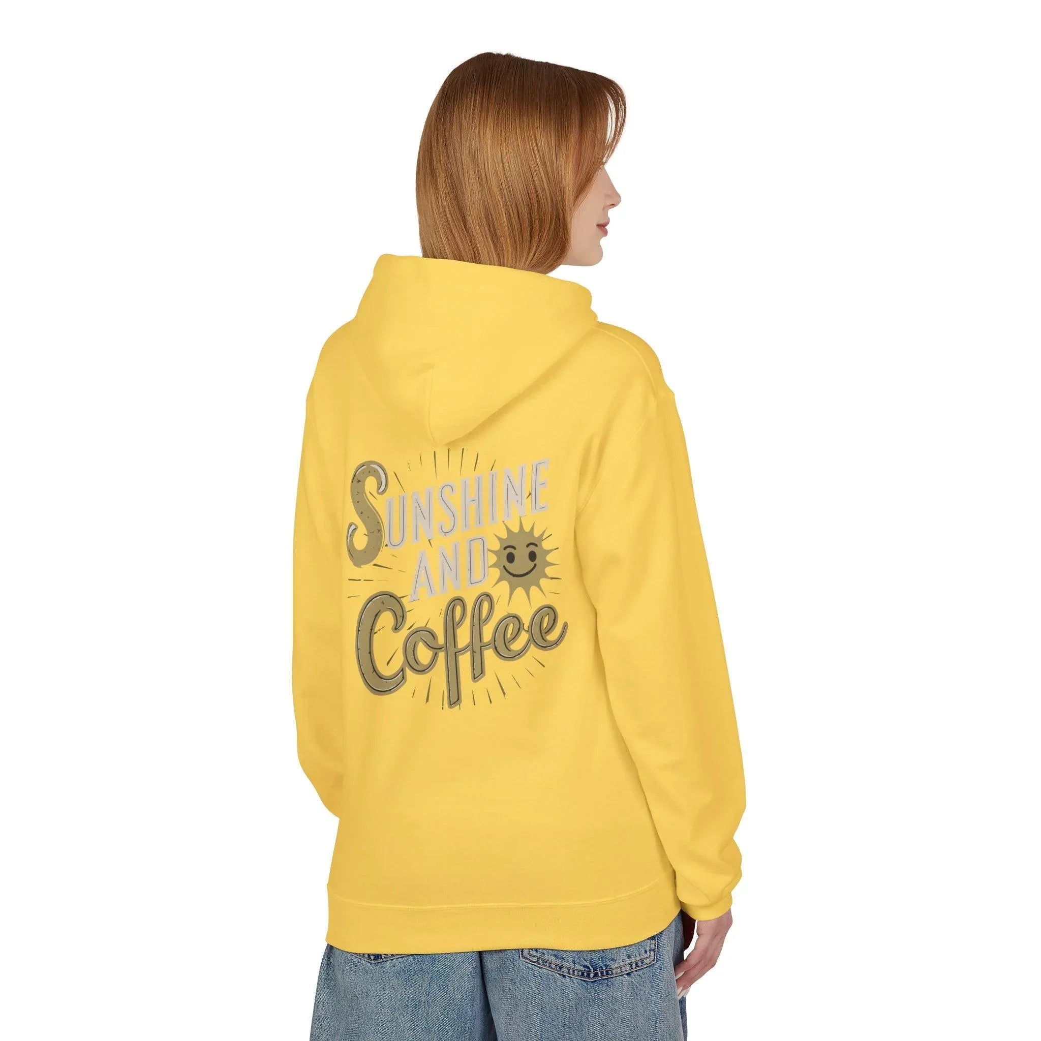 Cozy Sunshine & Coffee Fleece Pullover Hoodie