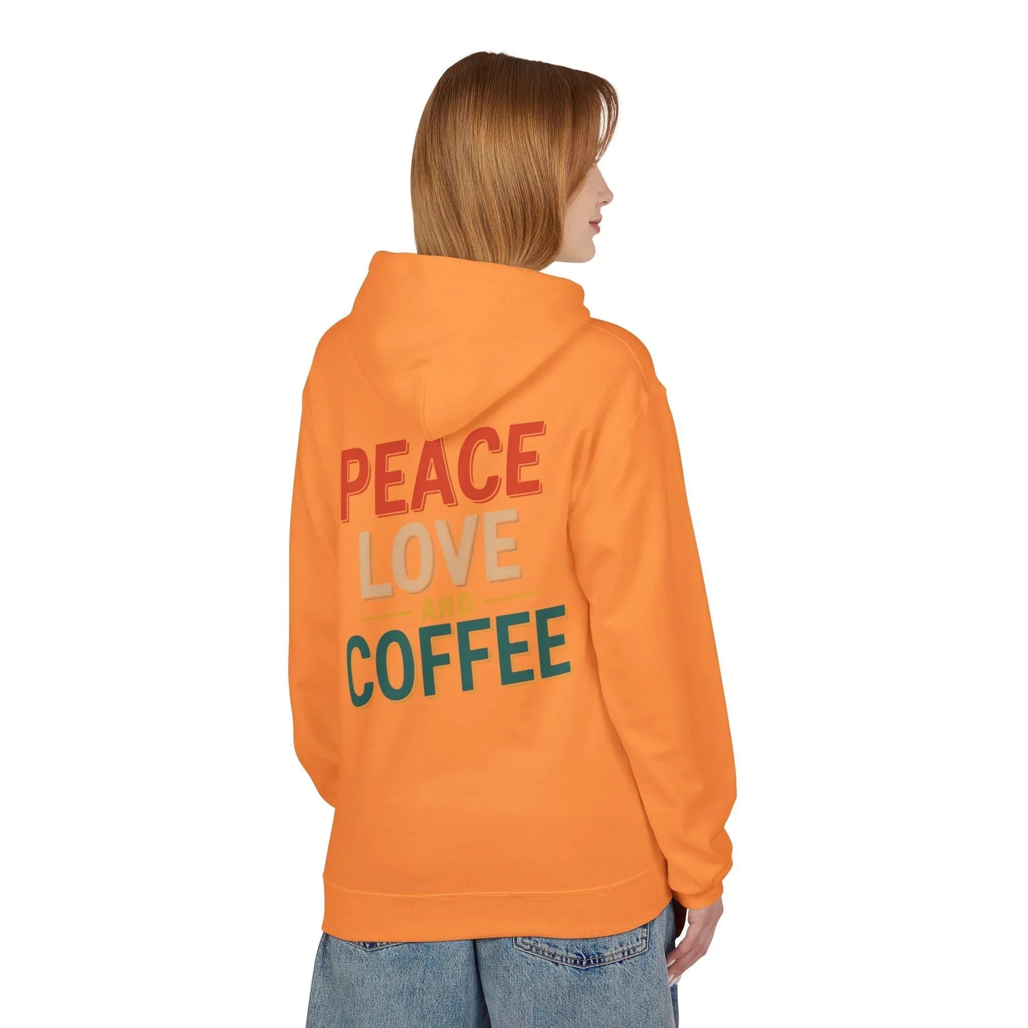Cozy Coffee Vibes: Ultimate Peace, Love & Comfort Fleece Hoodie
