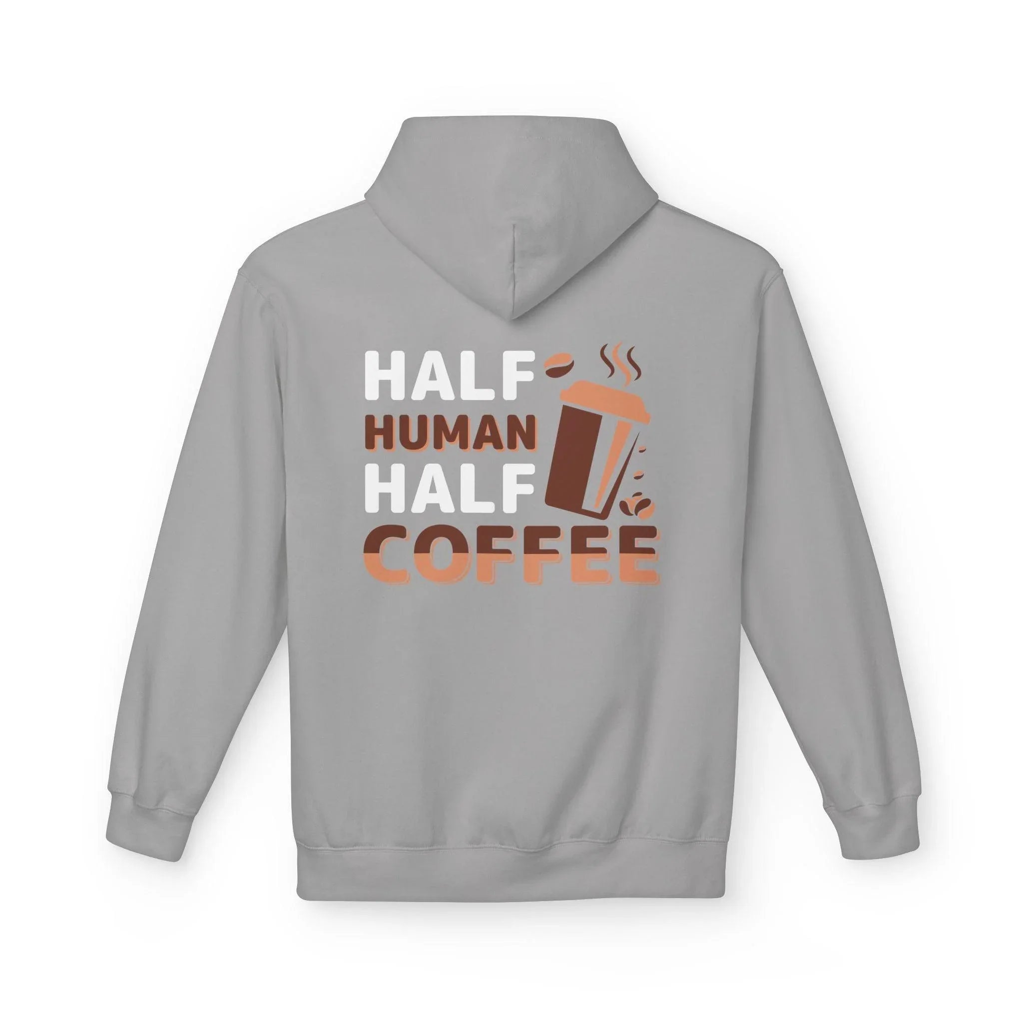 Cozy Coffee Lover's Fleece Hoodie: Half Human, Half Brewed Bliss