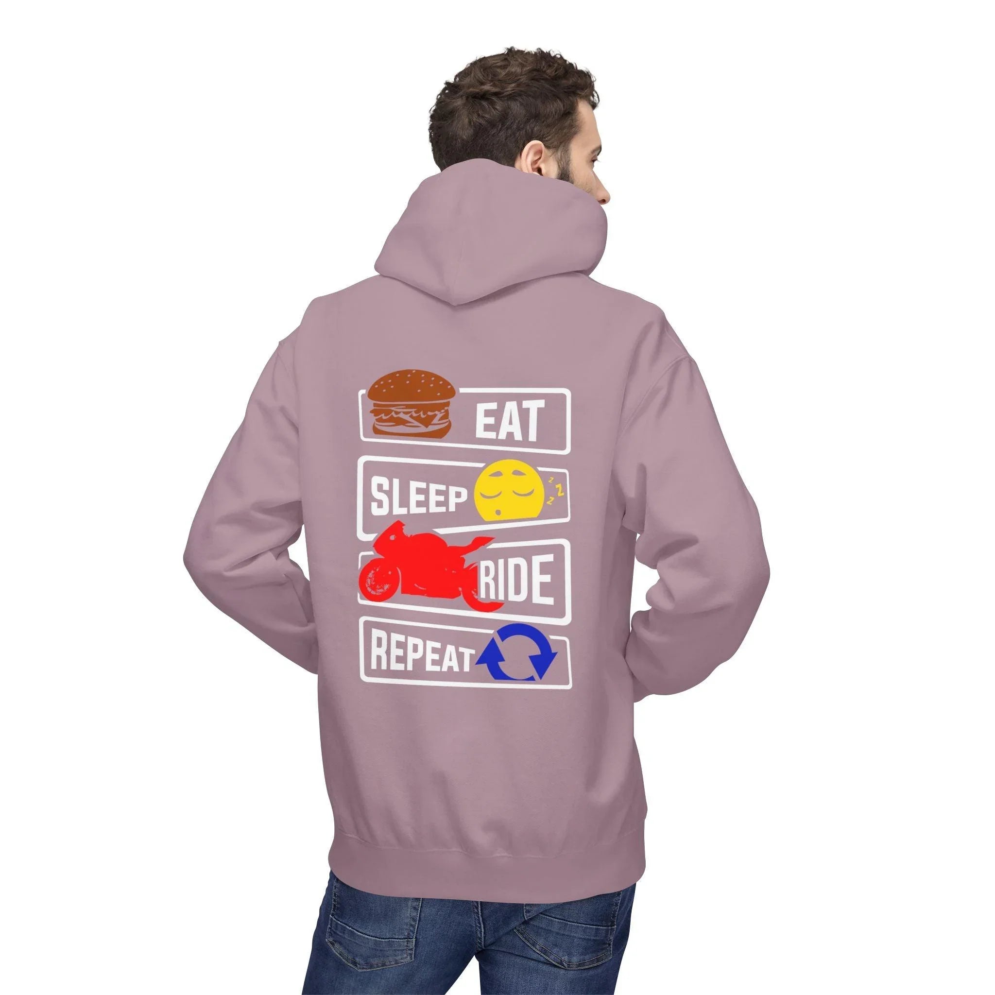 Ride in Style: Eat, Sleep, Repeat Premium Fleece Hoodie