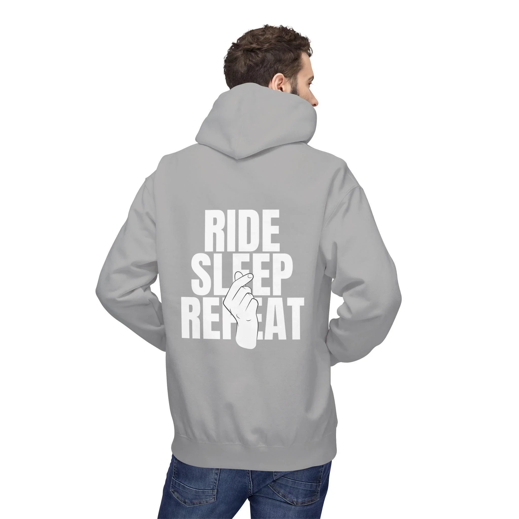 Cozy Comfort "Ride, Sleep, Repeat" Fleece Hoodie