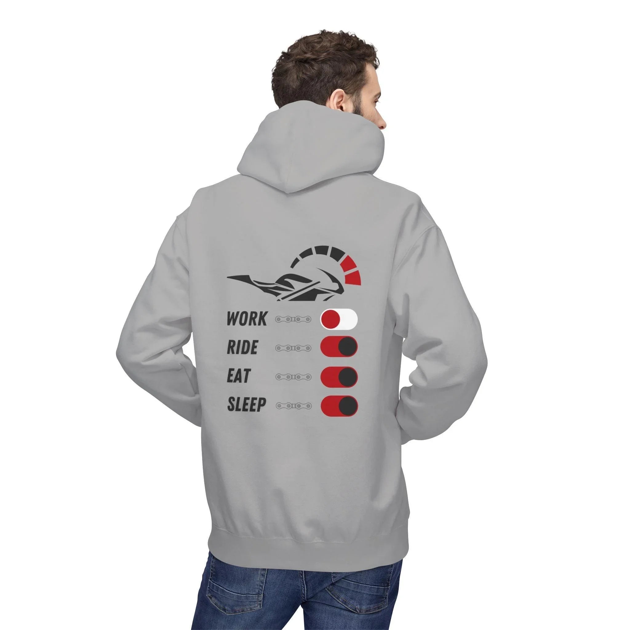 Throttle Designs Adventure Fleece Hoodie - "Live to Ride, Eat, Sleep"