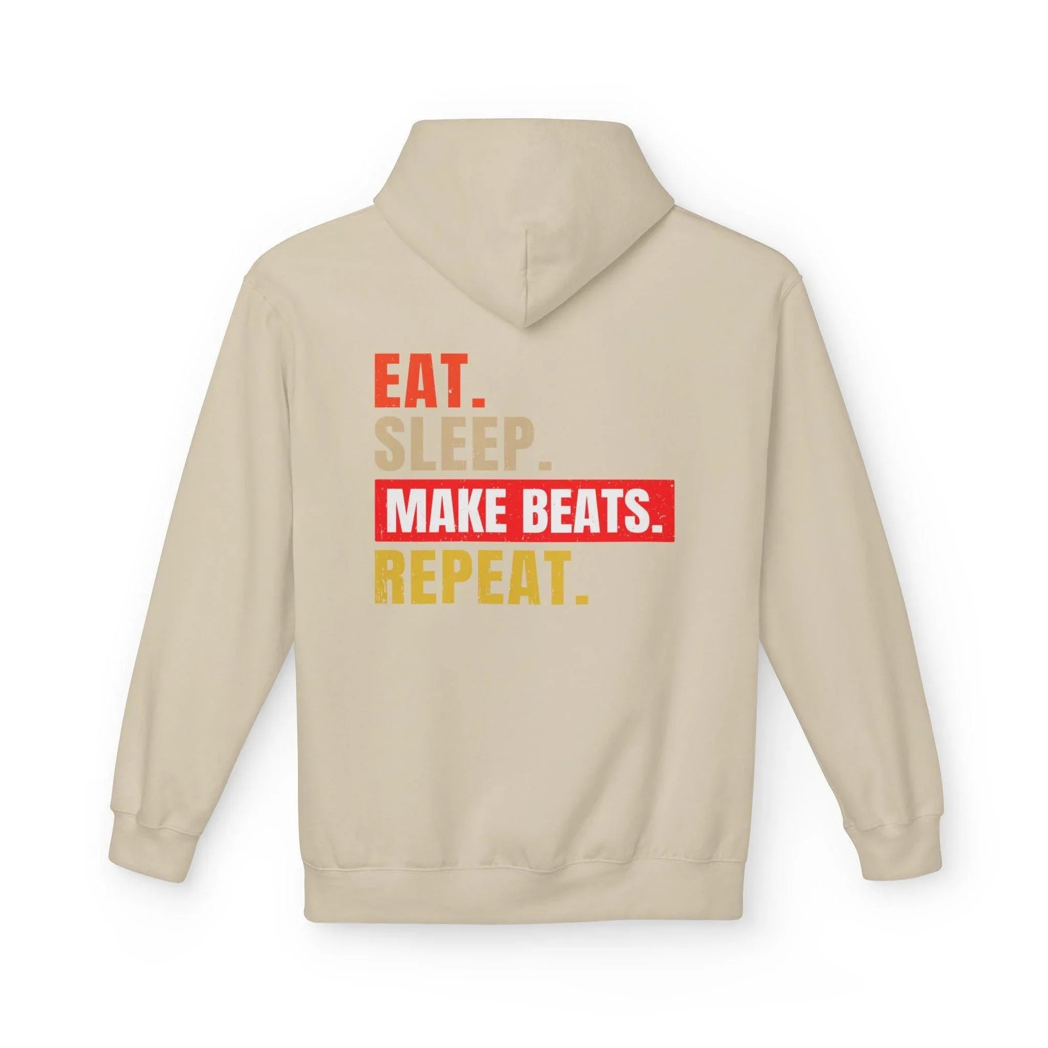 Cozy Music Producer Hoodie: 'Eat. Sleep. Make Beats. Repeat' Fleece Design