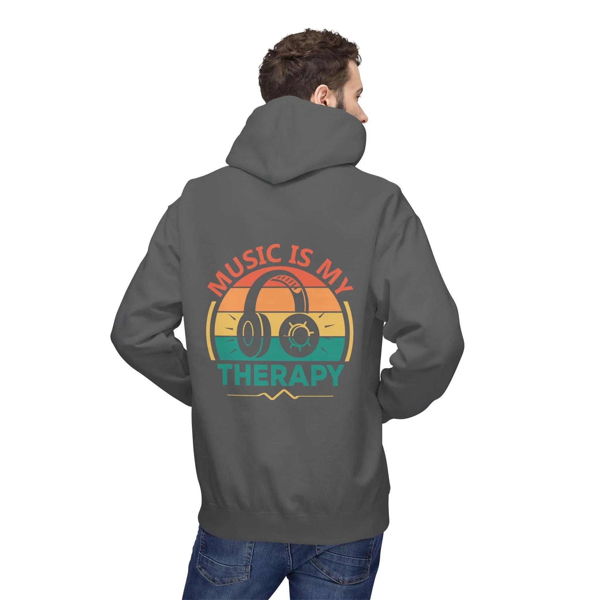 Cozy "Music Is My Therapy" Fleece Hoodie for Ultimate Comfort and Style