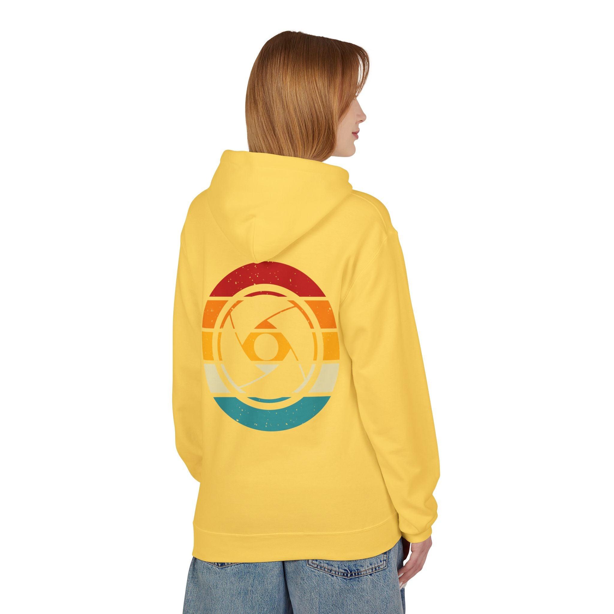 Cozy Photographer's Hoodie with Retro Aperture Design for Creative Souls