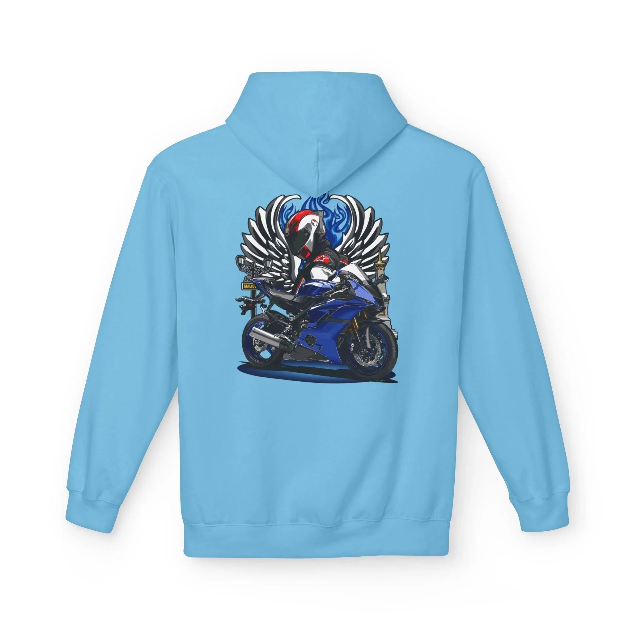 Yamaha R6 Winged Biker Fleece Hoodie - Ultimate Comfort for Motorcycle Lovers