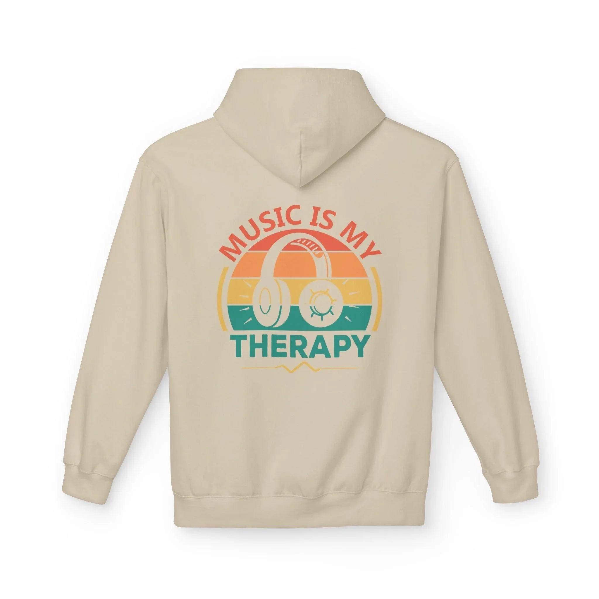 Cozy "Music Is My Therapy" Fleece Hoodie for Ultimate Comfort and Style