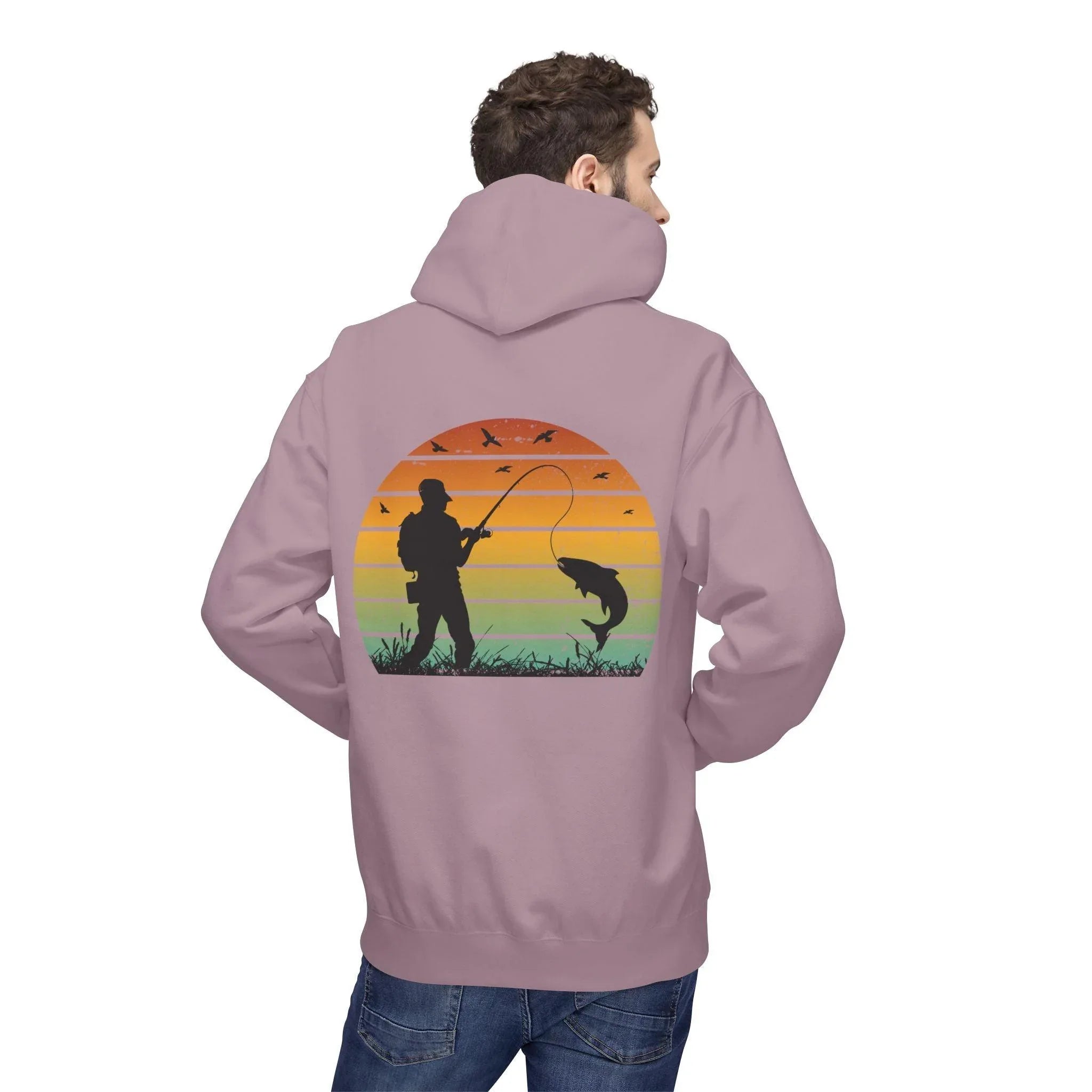Ultimate Retro Fishing Fleece Hoodie for Comfort and Style