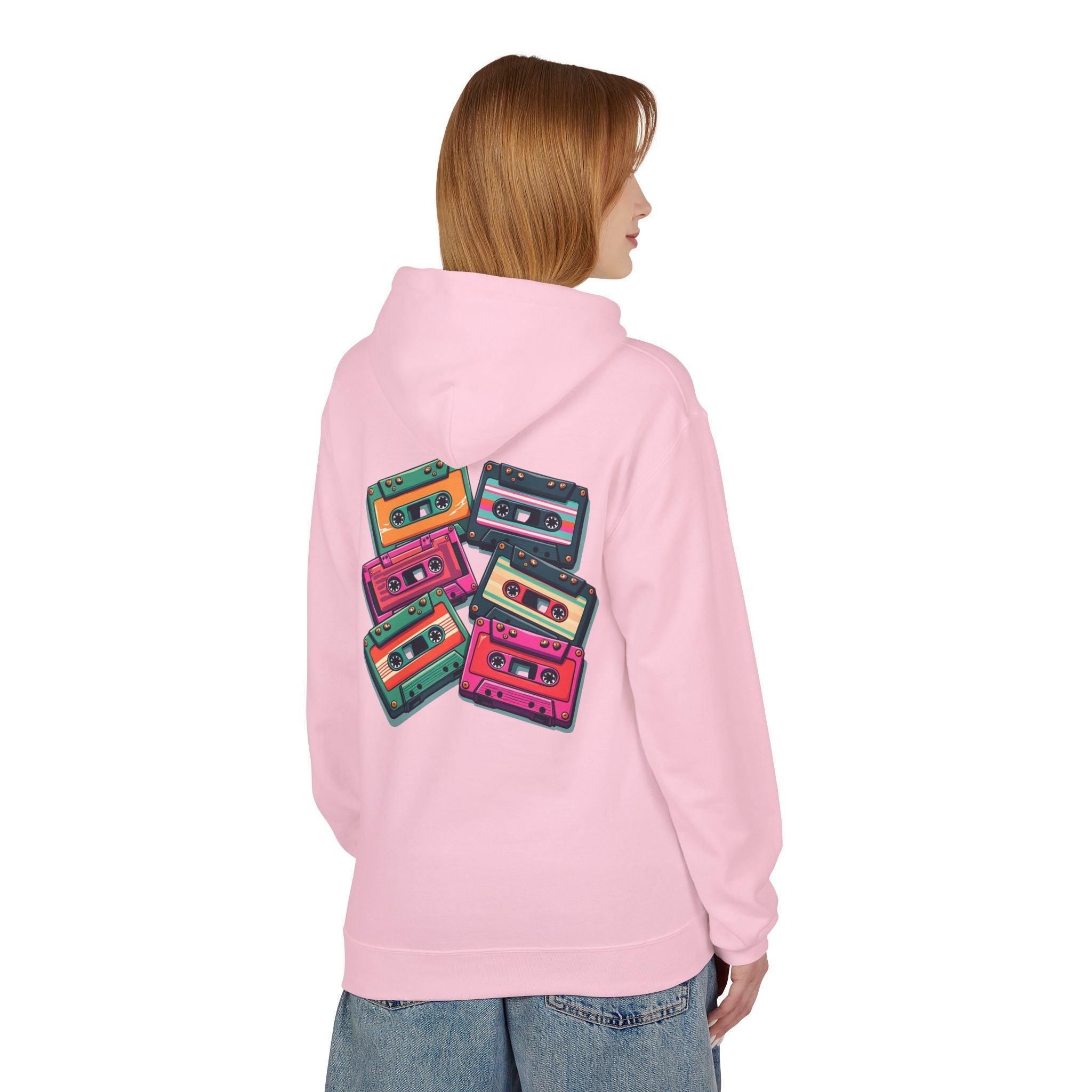 Nostalgic Cassette Tapes Cozy Fleece Hoodie for Ultimate Comfort