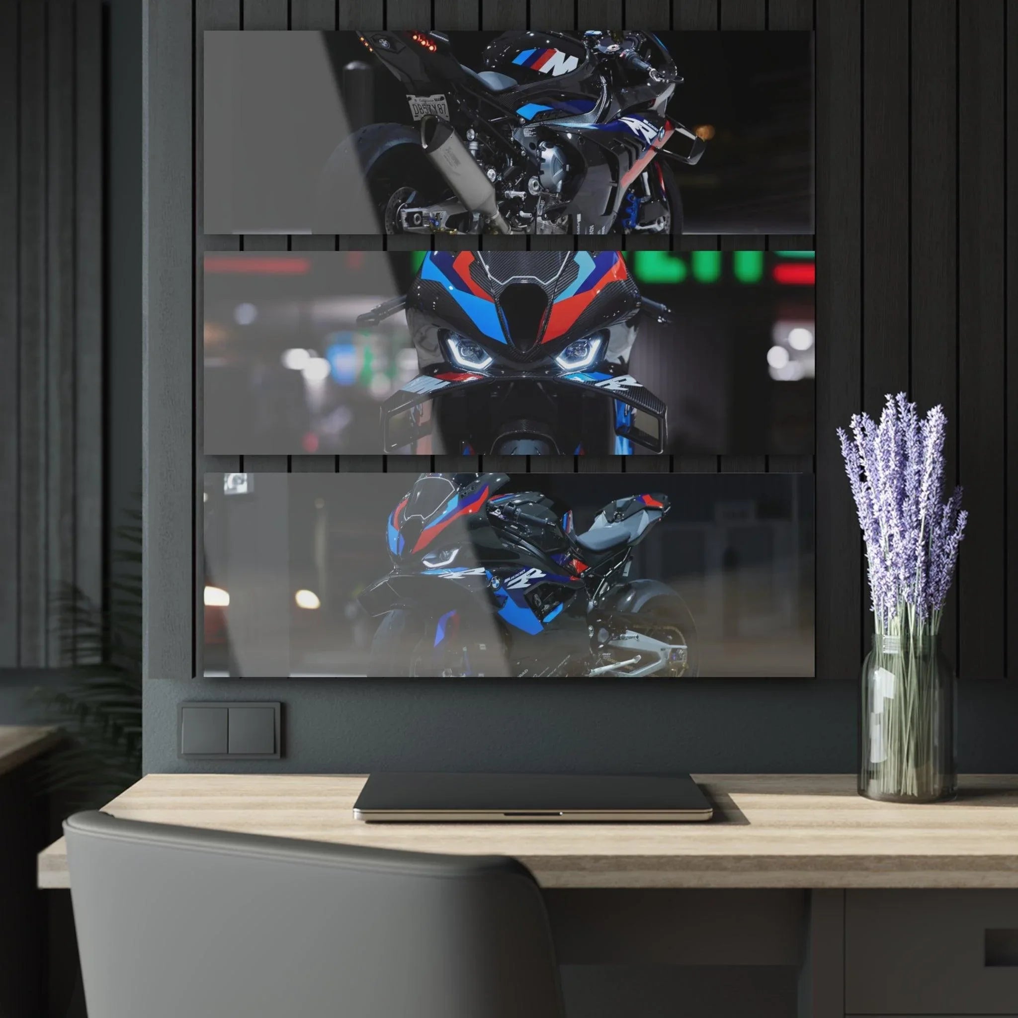 BMW M1000RR 3-Piece Acrylic Wall Art #002 for Enthusiasts
