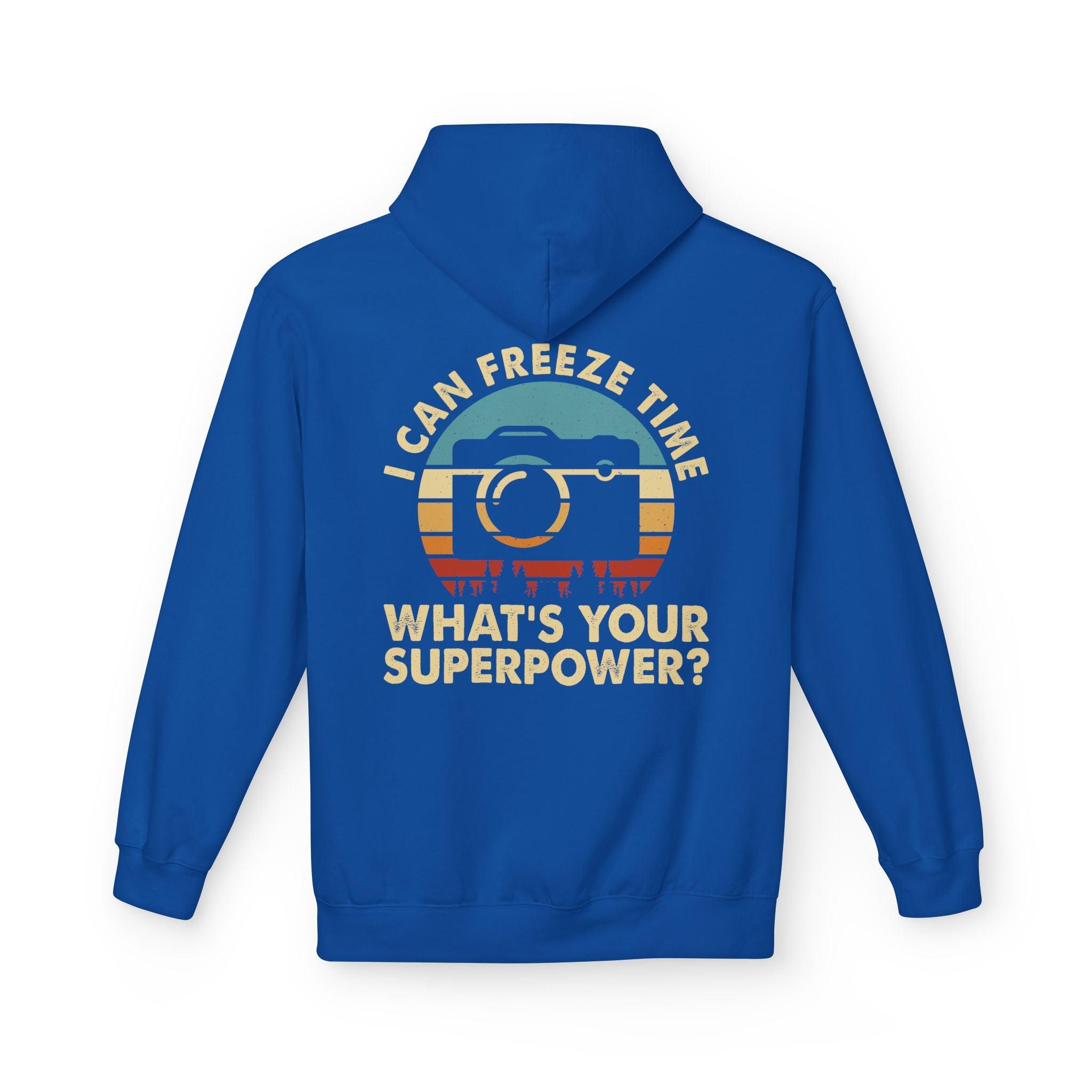 "I Can Freeze Time" Cozy Photographer's Fleece Hoodie - Perfect for Creative Souls!