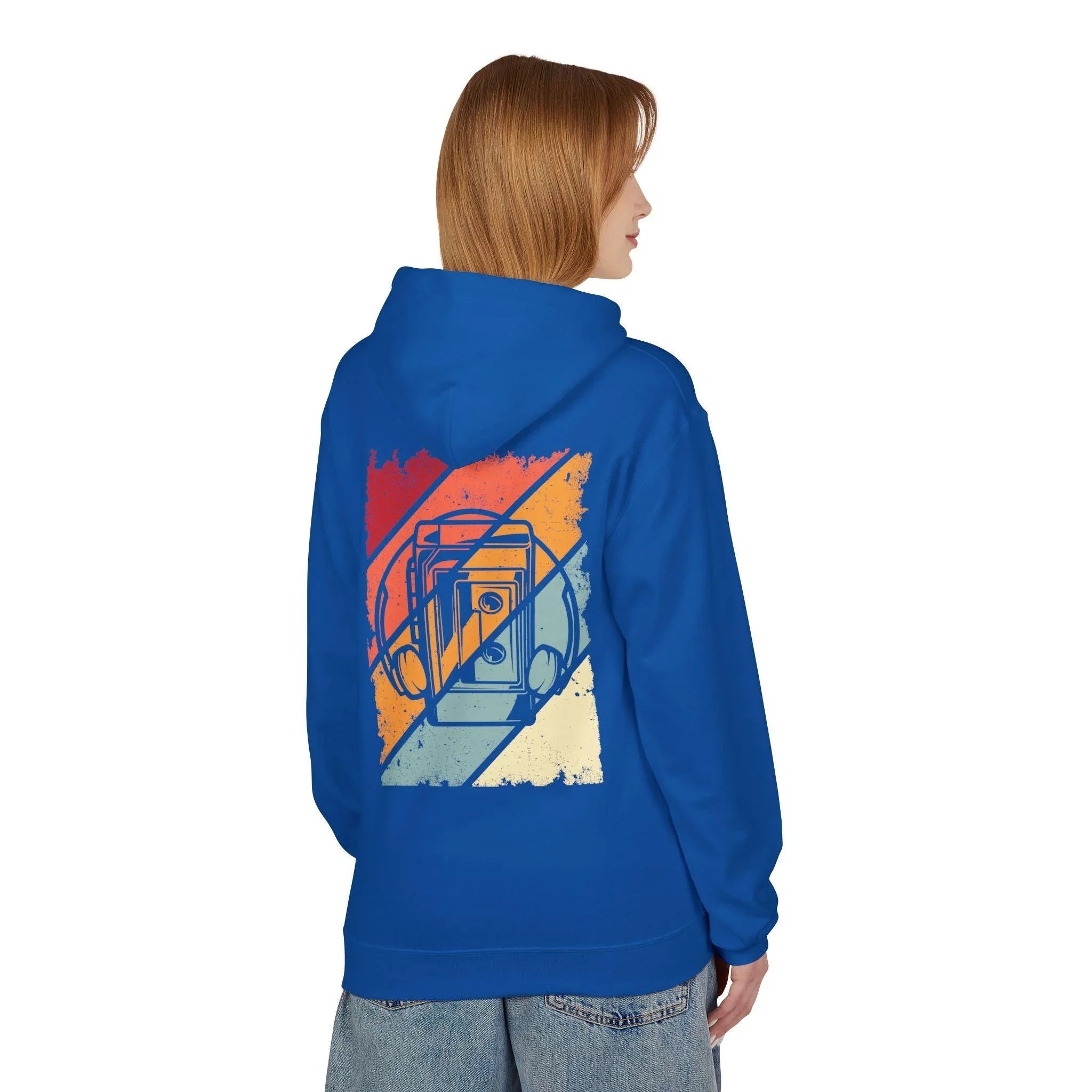 Cozy Vintage Walkman Fleece Hoodie - Stylish Comfort for Cold Days