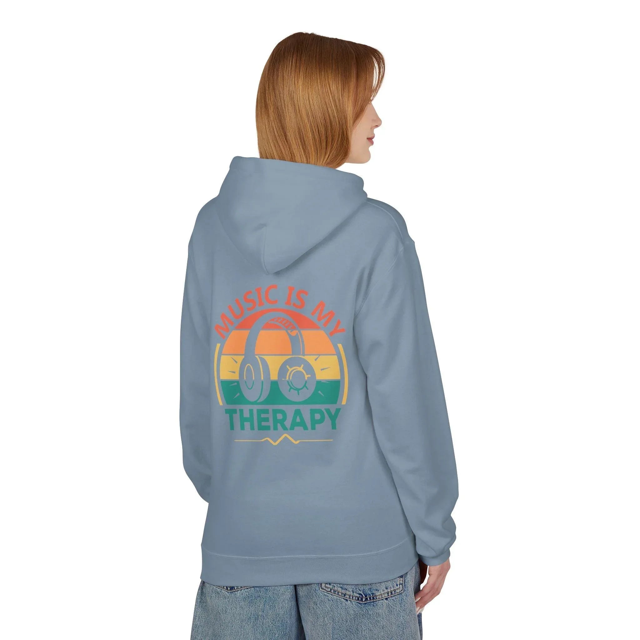 Cozy "Music Is My Therapy" Fleece Hoodie for Ultimate Comfort and Style