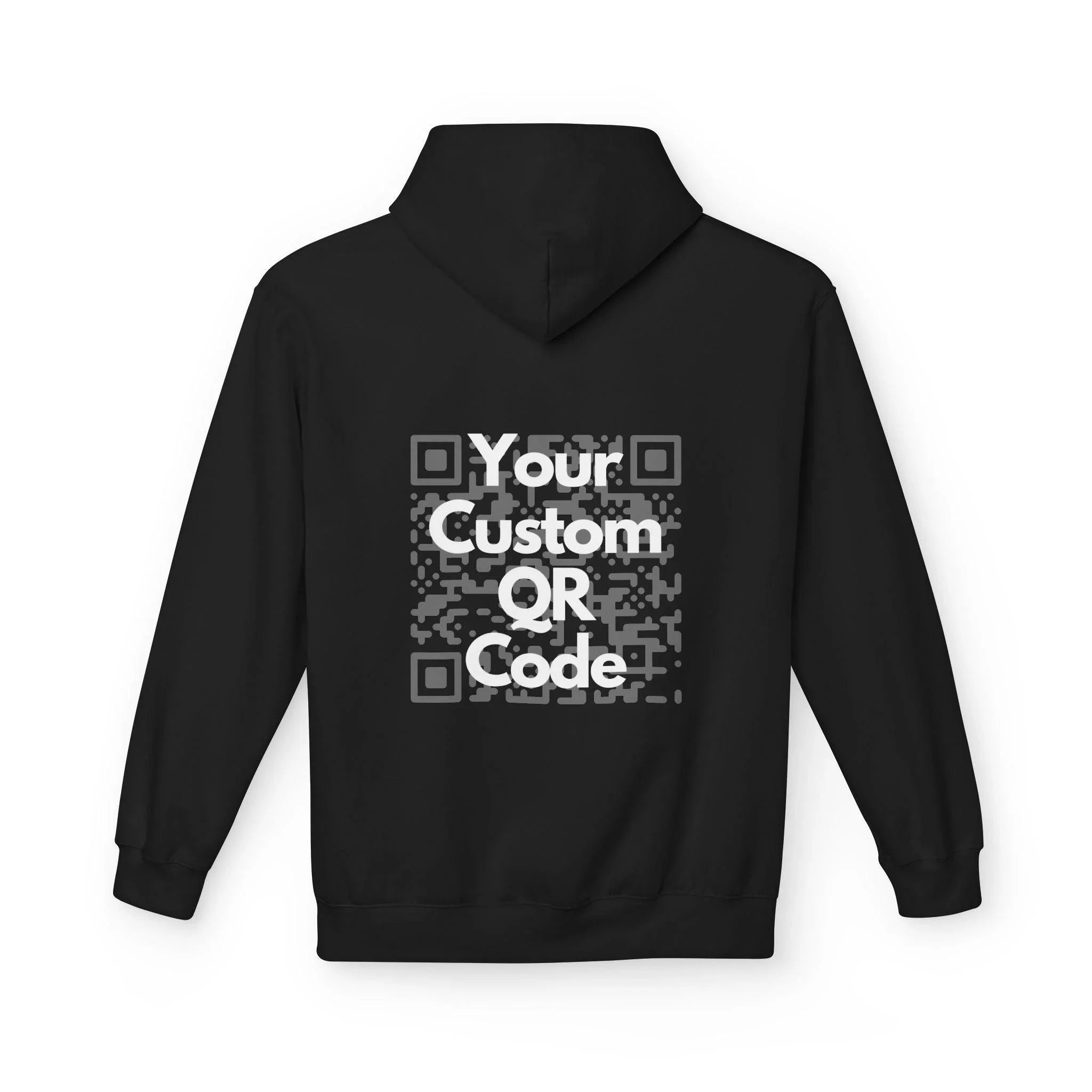 Customizable QR Code Fleece Hoodie for Social Media Engagement