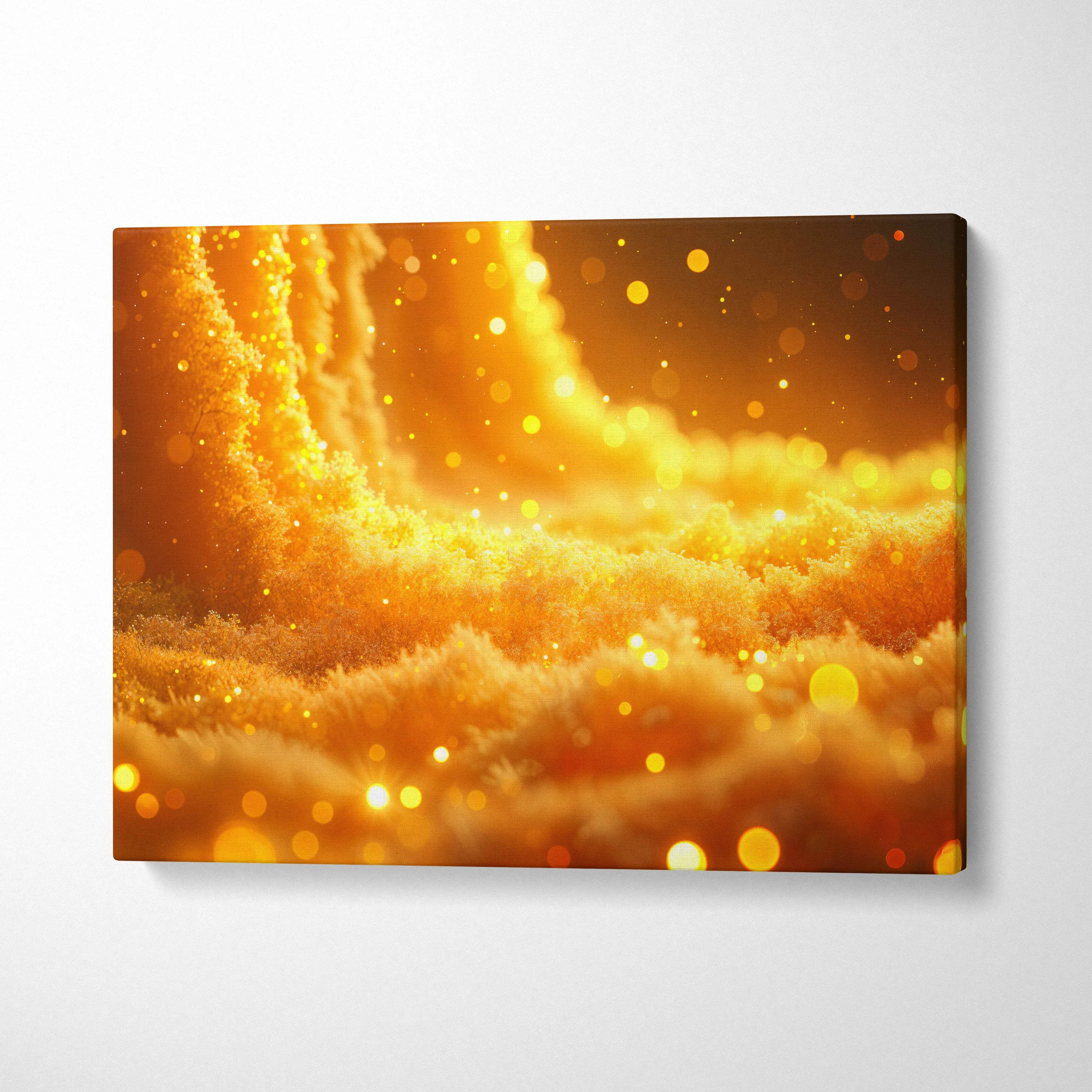 Golden River Of Light Through Glowing Dust canvas wall art print