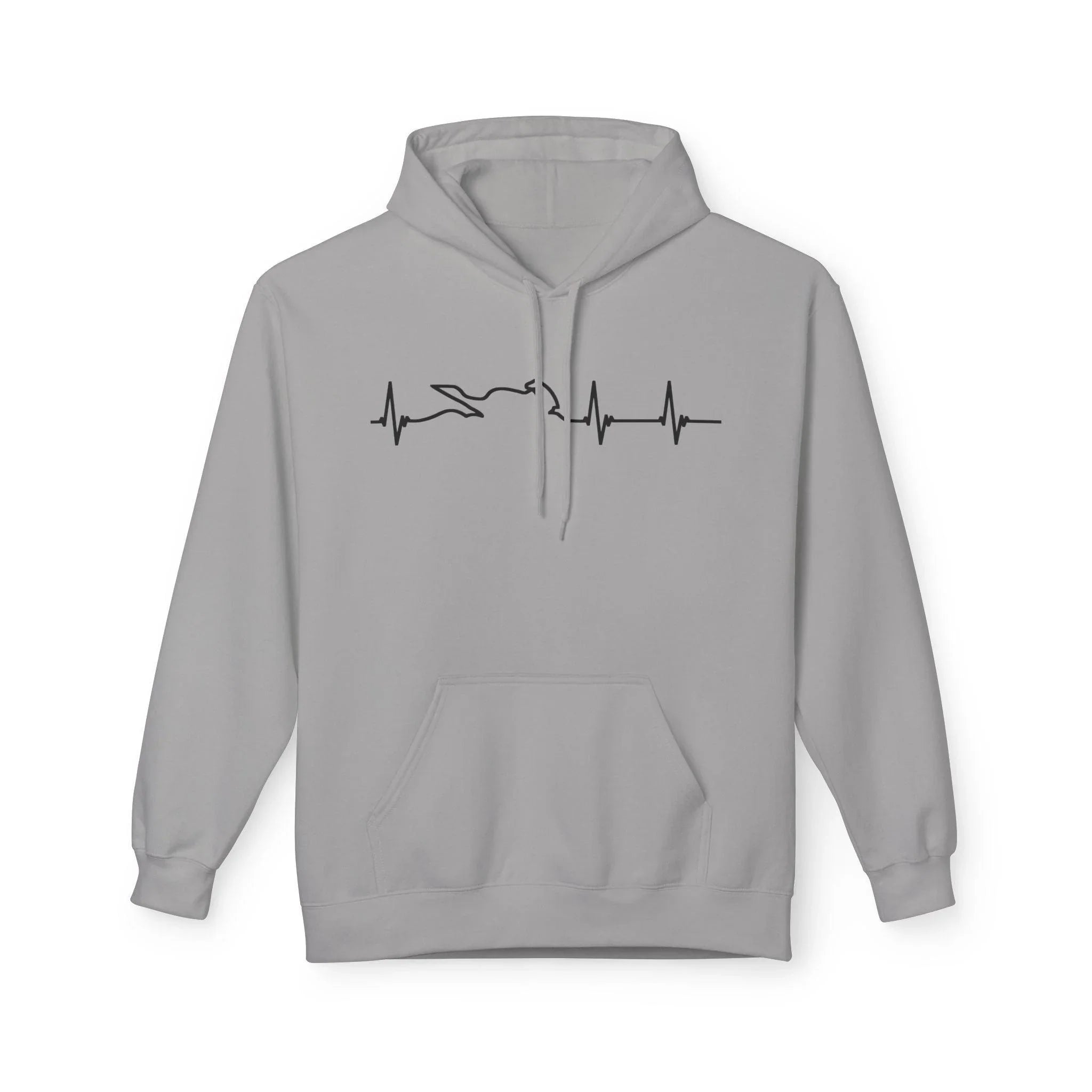 Motorcycle Passion Heartbeat Fleece Pullover Hoodie
