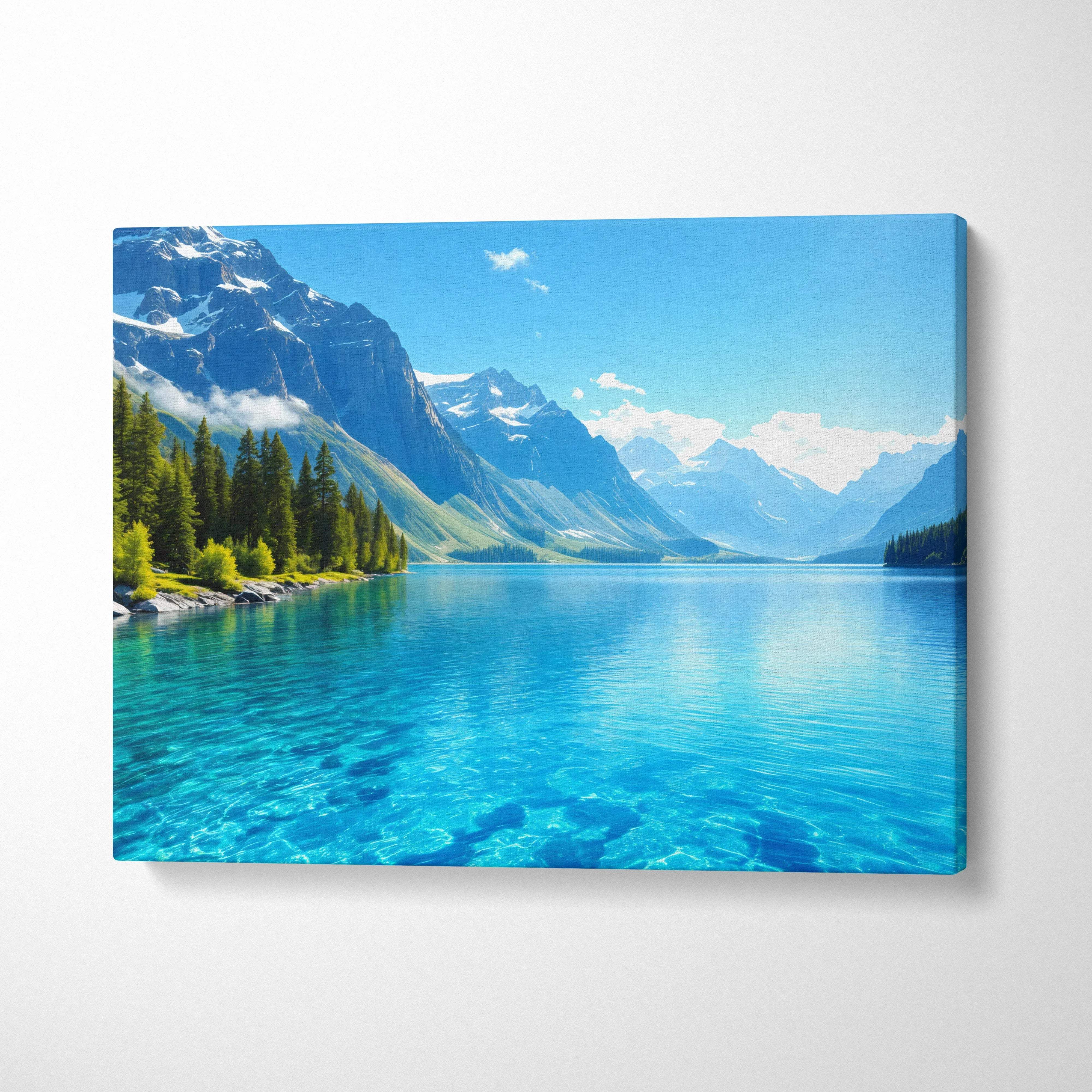 Visionary Collection Alpine Lake canvas with sapphire blue serene views