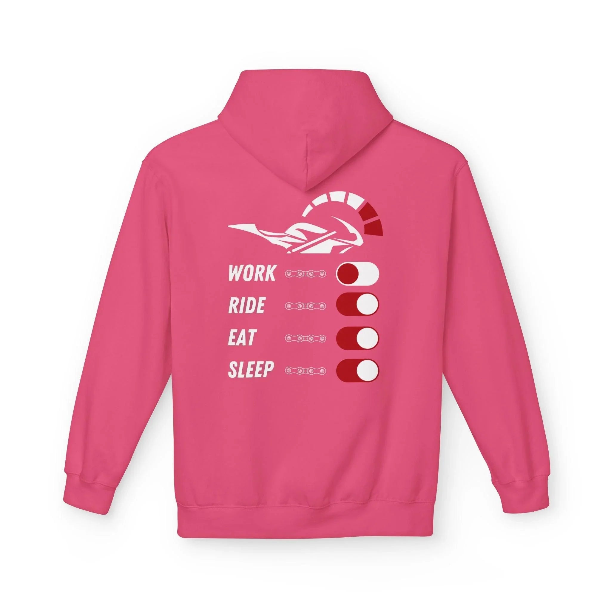 Throttle Designs Adventure Fleece Hoodie - "Live to Ride, Eat, Sleep"