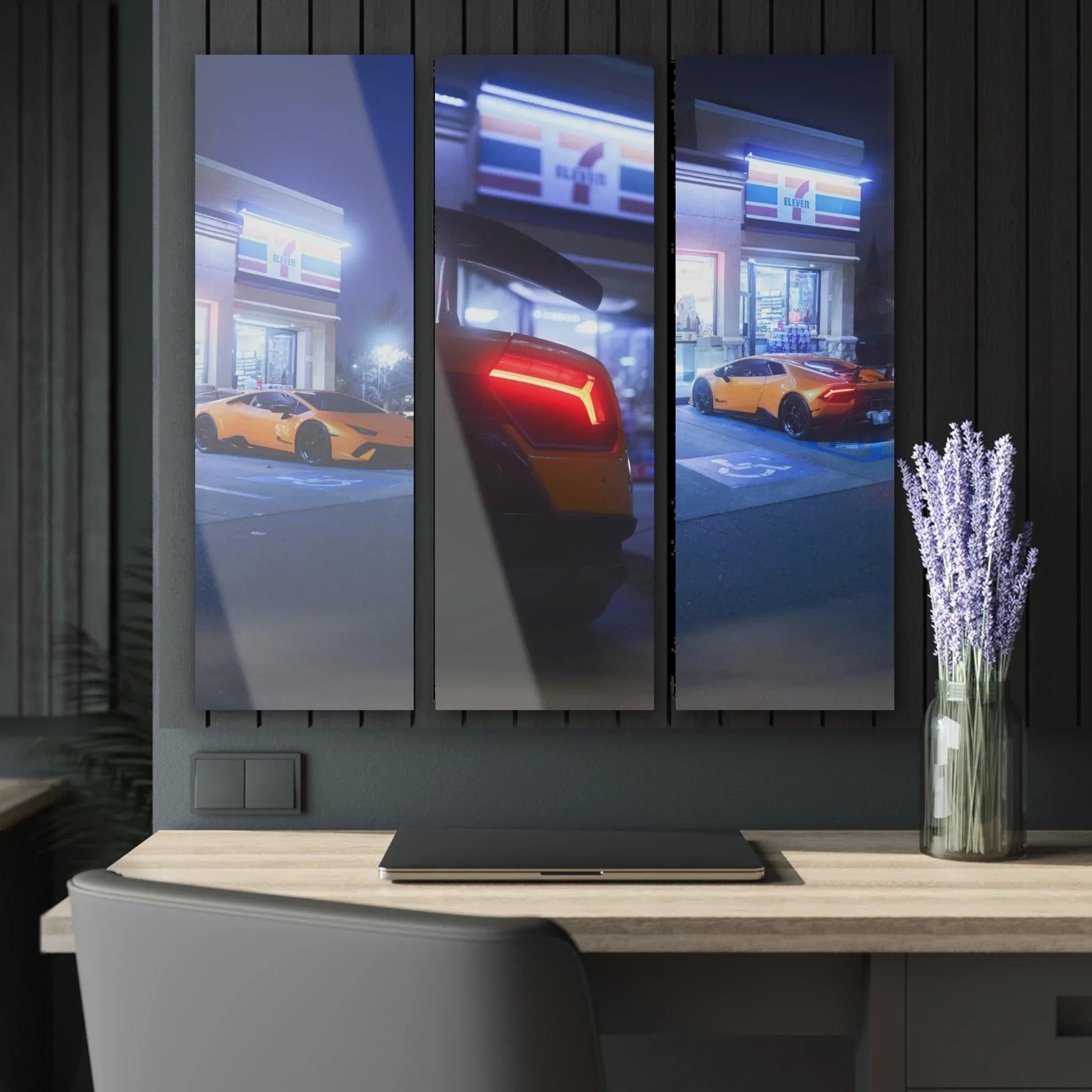 Lamborghini Huracan 3-Piece Acrylic Wall Art #002 for Decor