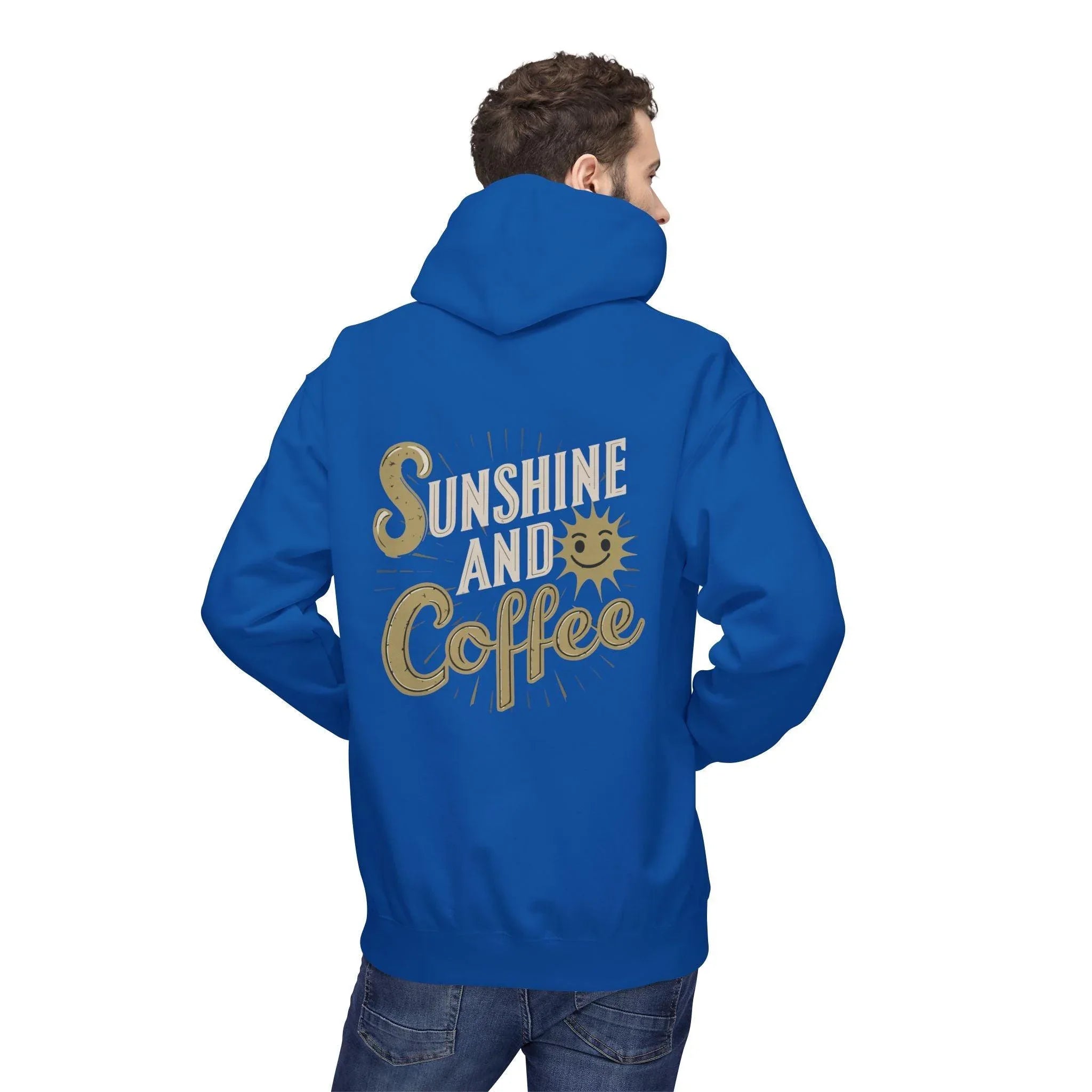 Cozy Sunshine & Coffee Fleece Pullover Hoodie