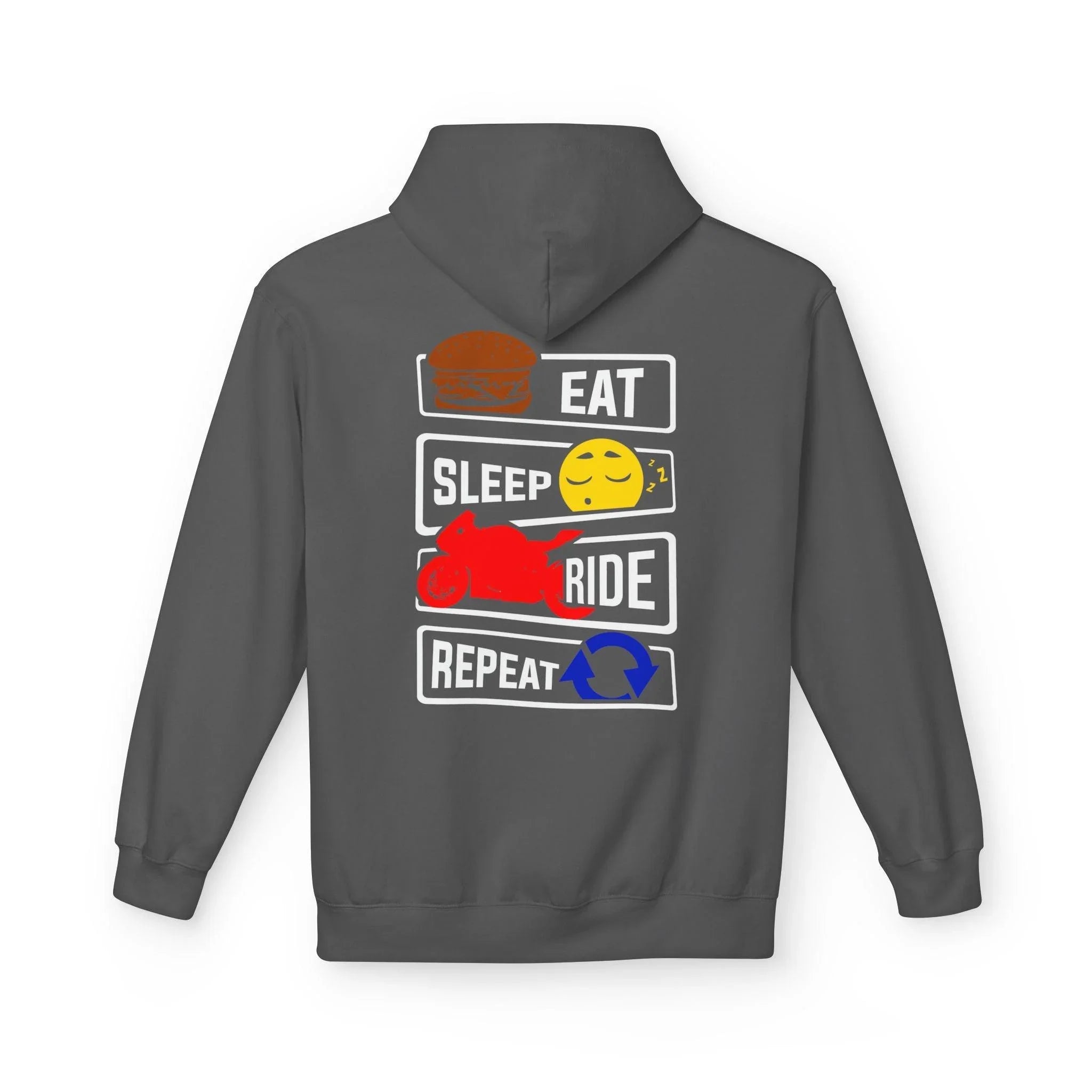 Ride in Style: Eat, Sleep, Repeat Premium Fleece Hoodie