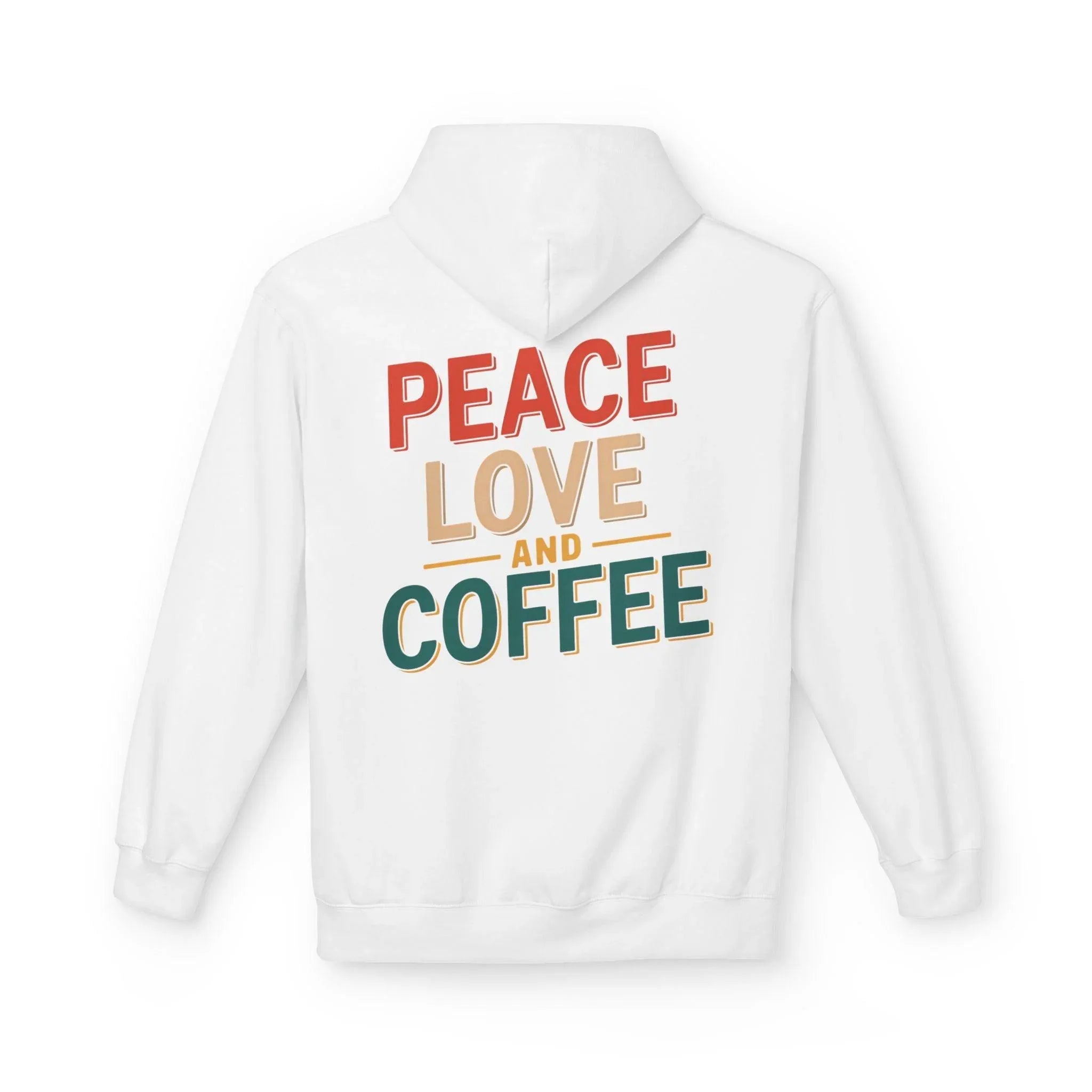 Cozy Coffee Vibes: Ultimate Peace, Love & Comfort Fleece Hoodie