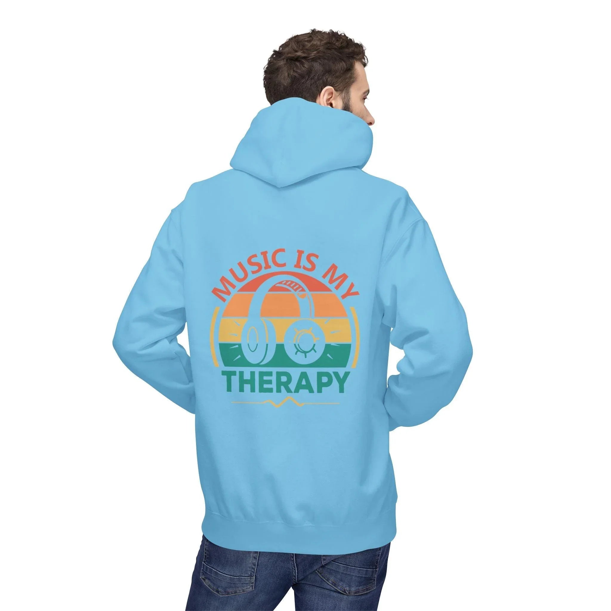 Cozy "Music Is My Therapy" Fleece Hoodie for Ultimate Comfort and Style