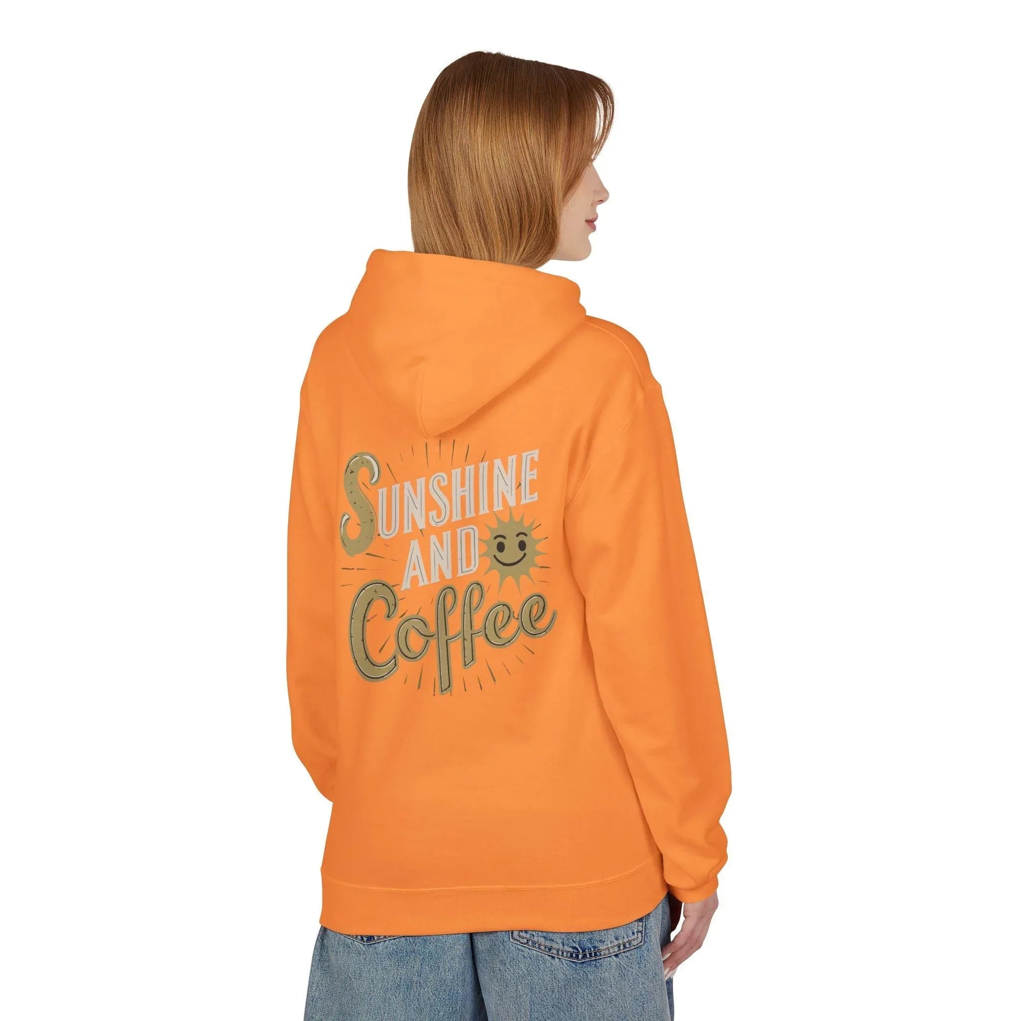 Cozy Sunshine & Coffee Fleece Pullover Hoodie