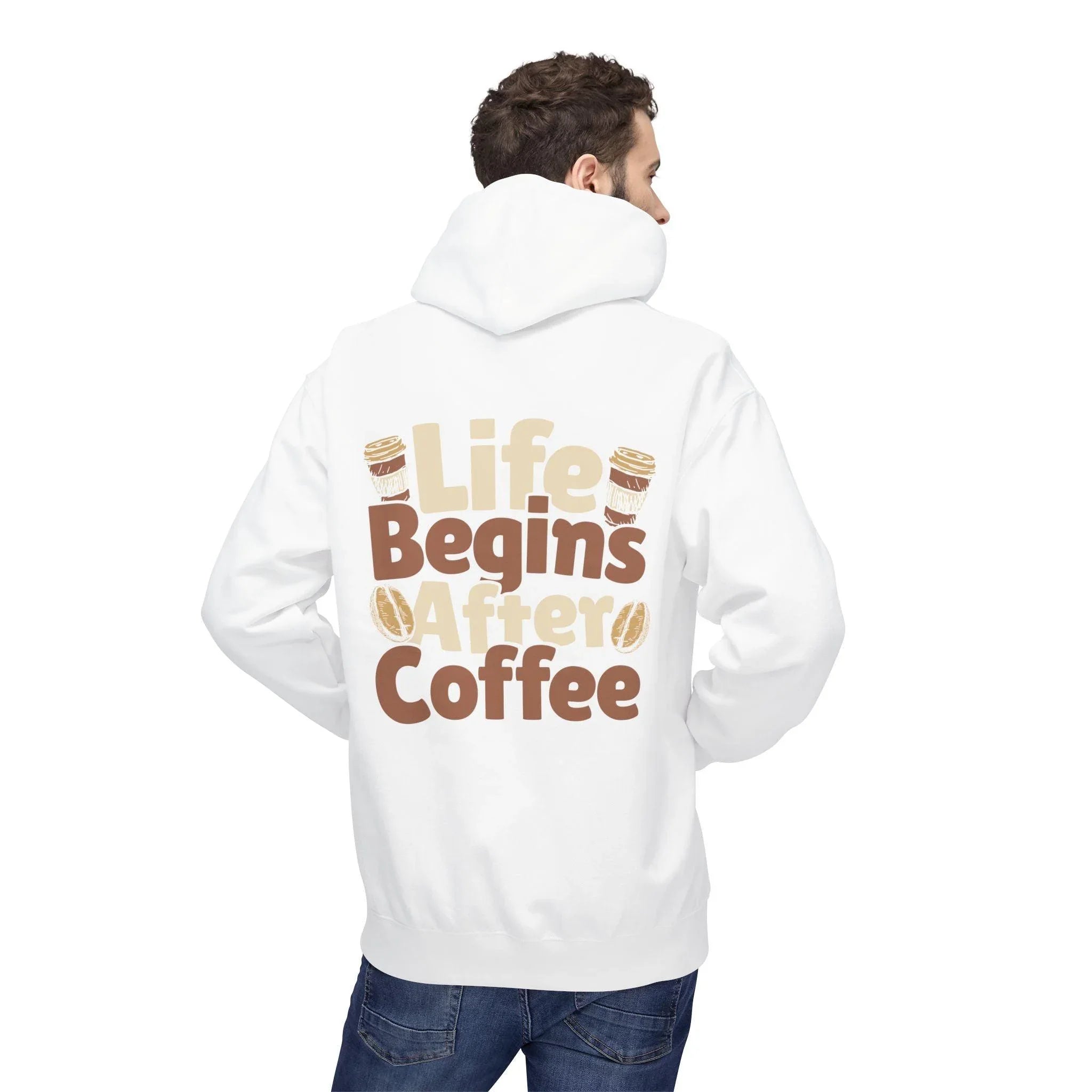 Cozy Life Begins After Coffee Fleece Pullover Hoodie