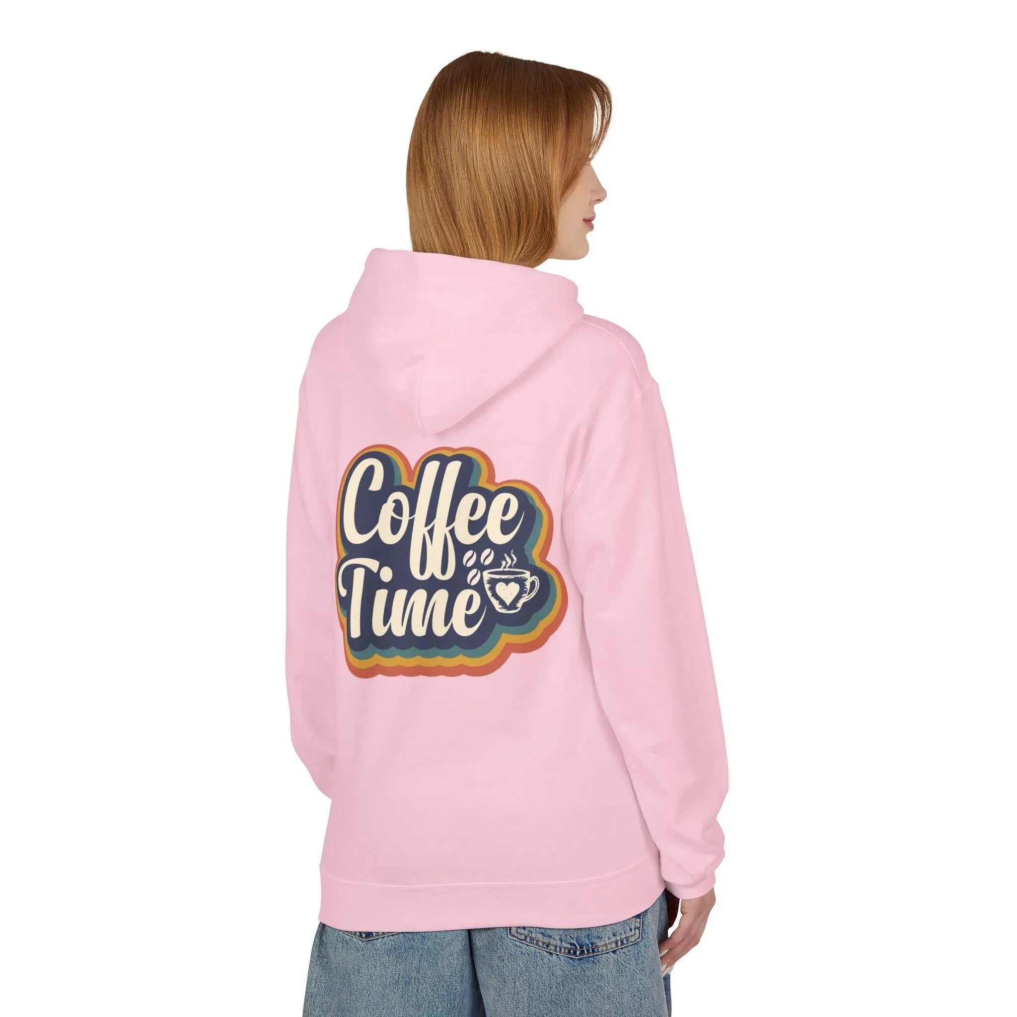 Cozy 'Coffee Time' Fleece Hoodie for Trendy Style and Comfort