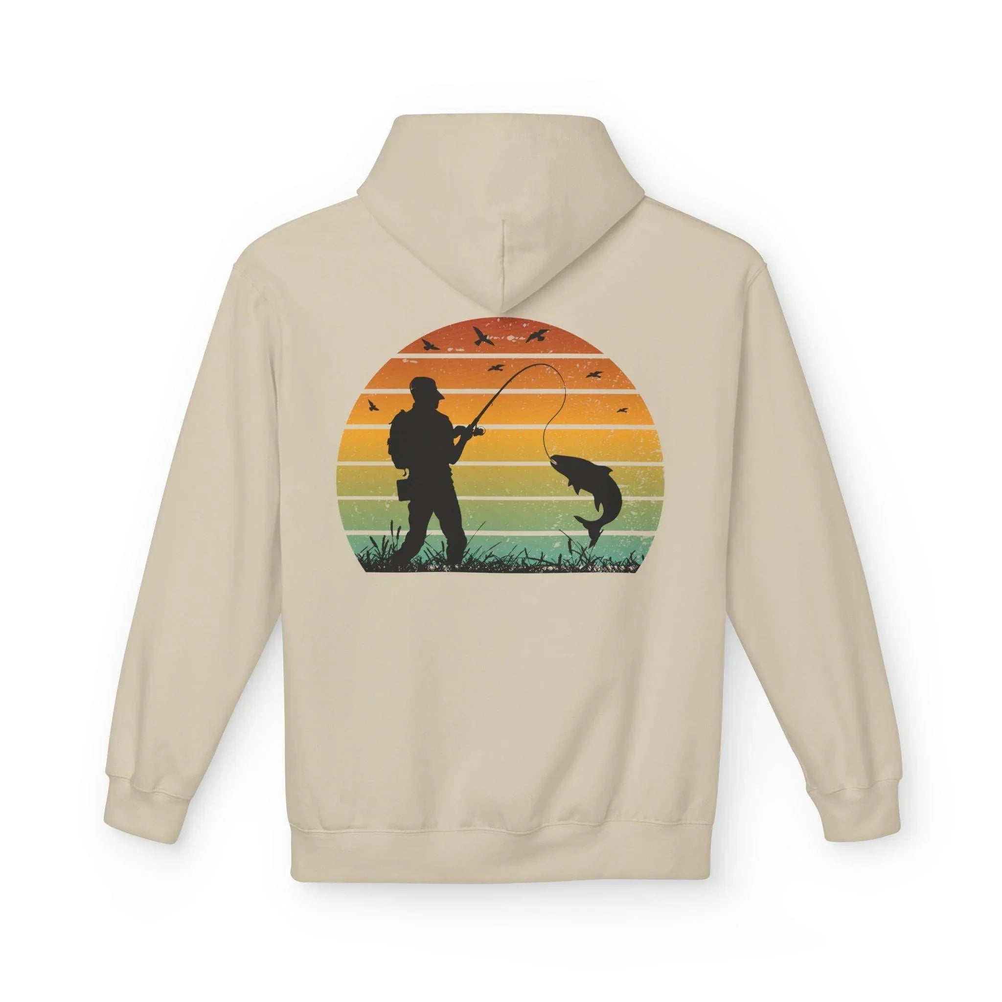 Ultimate Retro Fishing Fleece Hoodie for Comfort and Style
