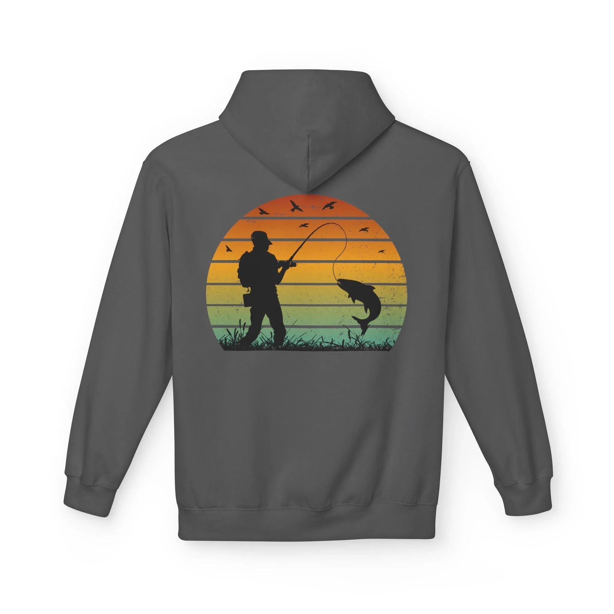 Ultimate Retro Fishing Fleece Hoodie for Comfort and Style