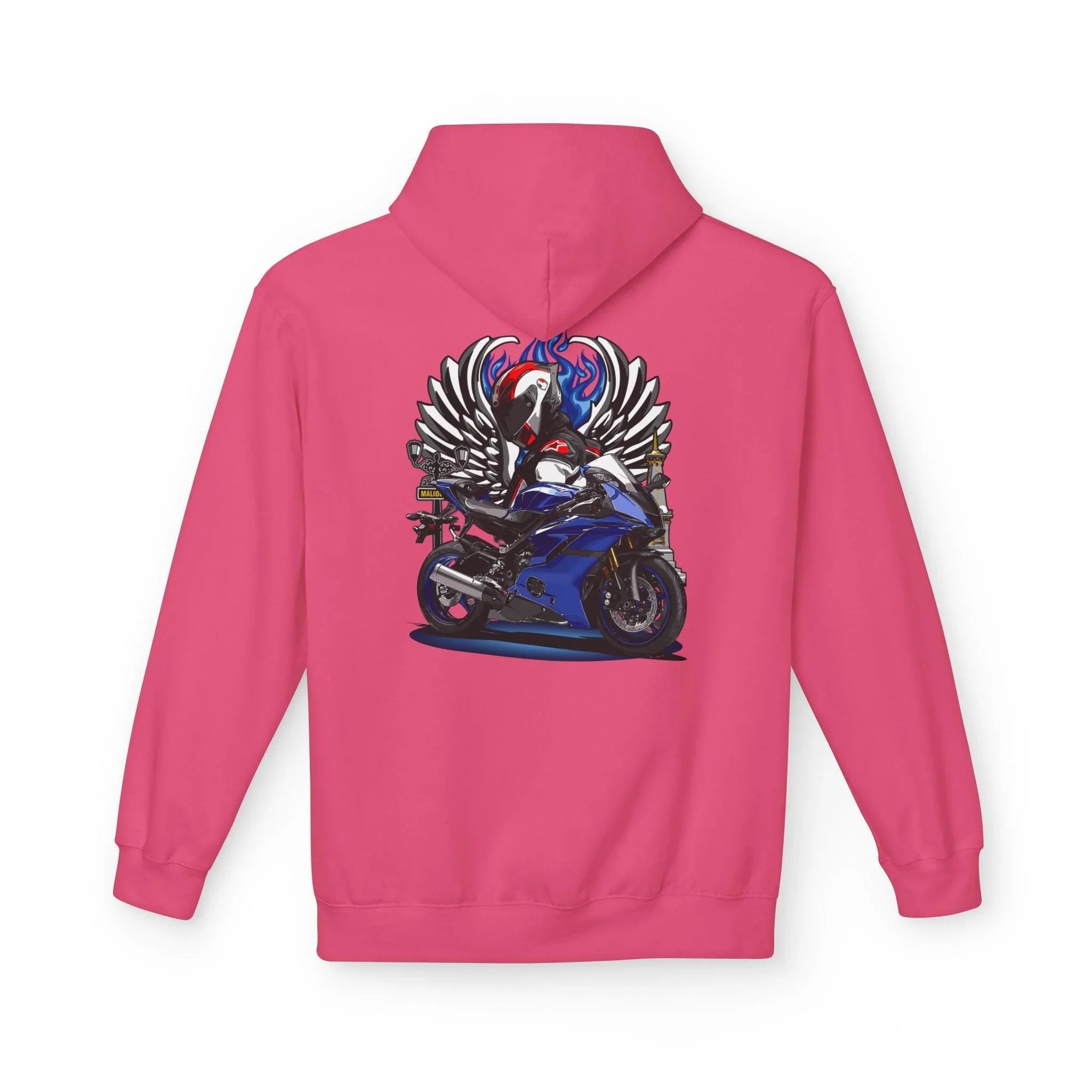 Yamaha R6 Winged Biker Fleece Hoodie - Ultimate Comfort for Motorcycle Lovers