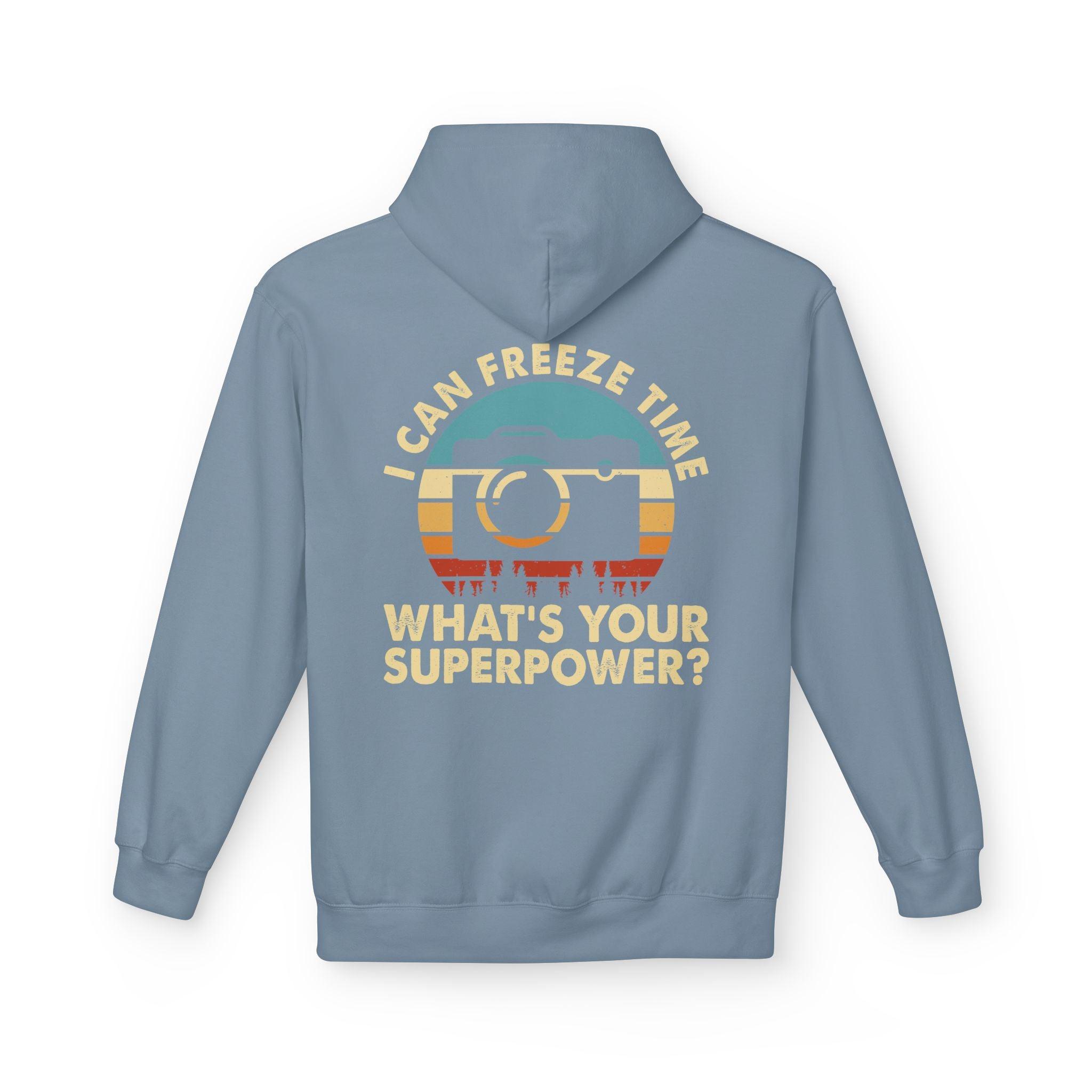 "I Can Freeze Time" Cozy Photographer's Fleece Hoodie - Perfect for Creative Souls!