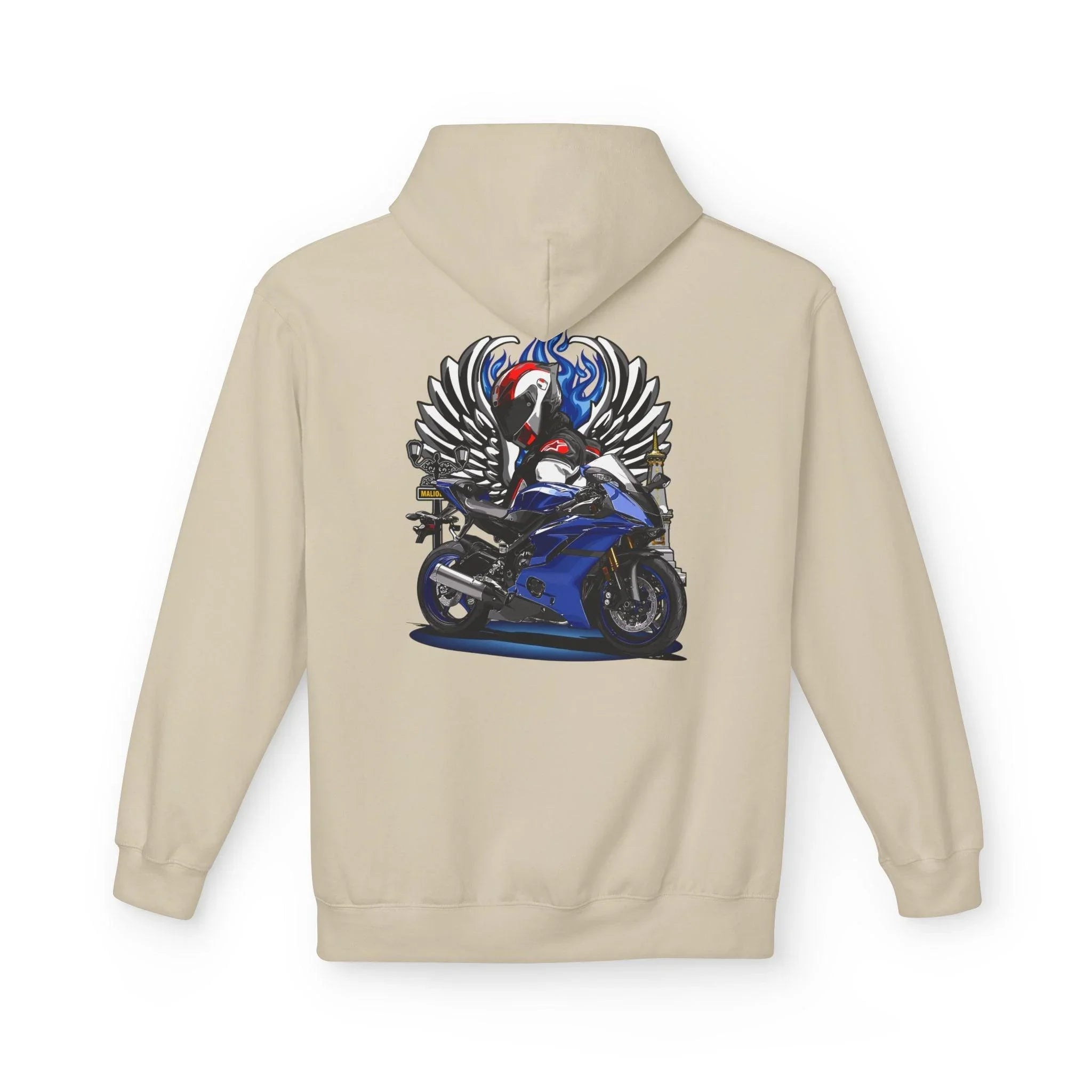 Yamaha R6 Winged Biker Fleece Hoodie - Ultimate Comfort for Motorcycle Lovers