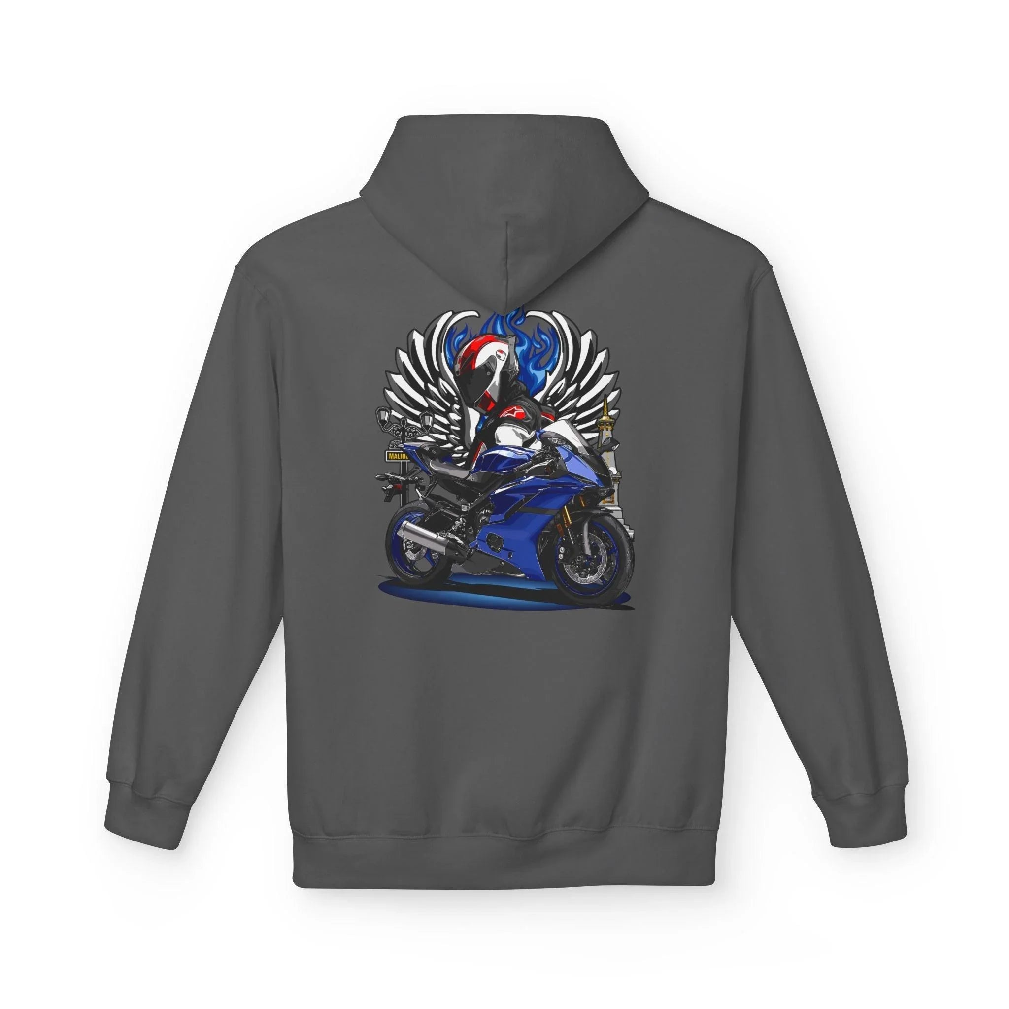 Yamaha R6 Winged Biker Fleece Hoodie - Ultimate Comfort for Motorcycle Lovers