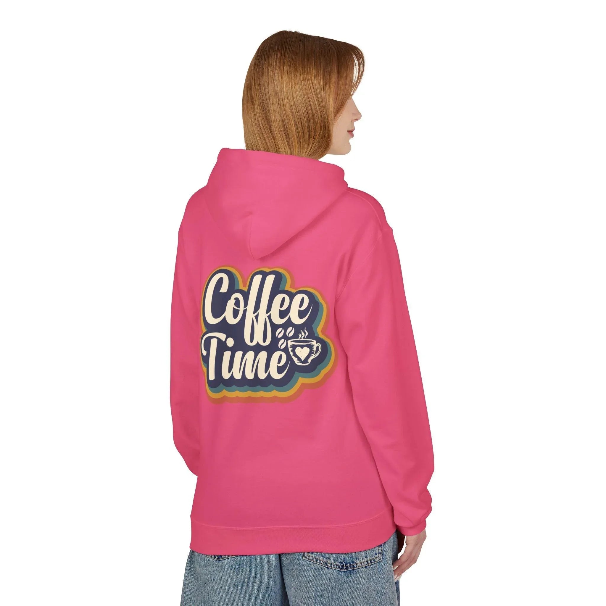 Cozy 'Coffee Time' Fleece Hoodie for Trendy Style and Comfort