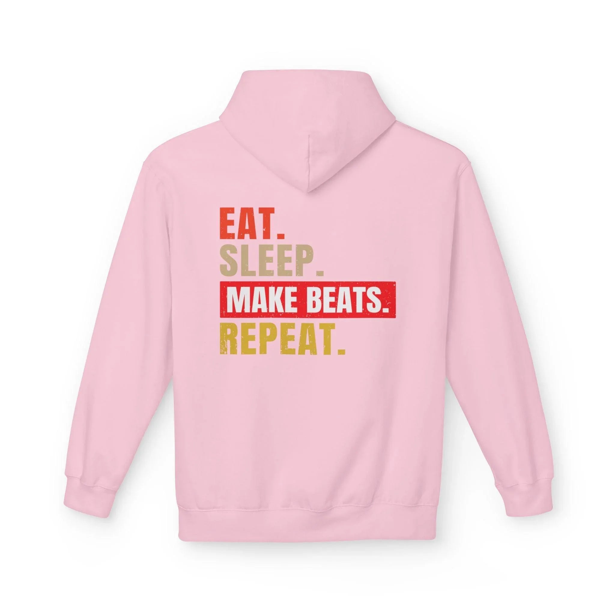 Cozy Music Producer Hoodie: 'Eat. Sleep. Make Beats. Repeat' Fleece Design