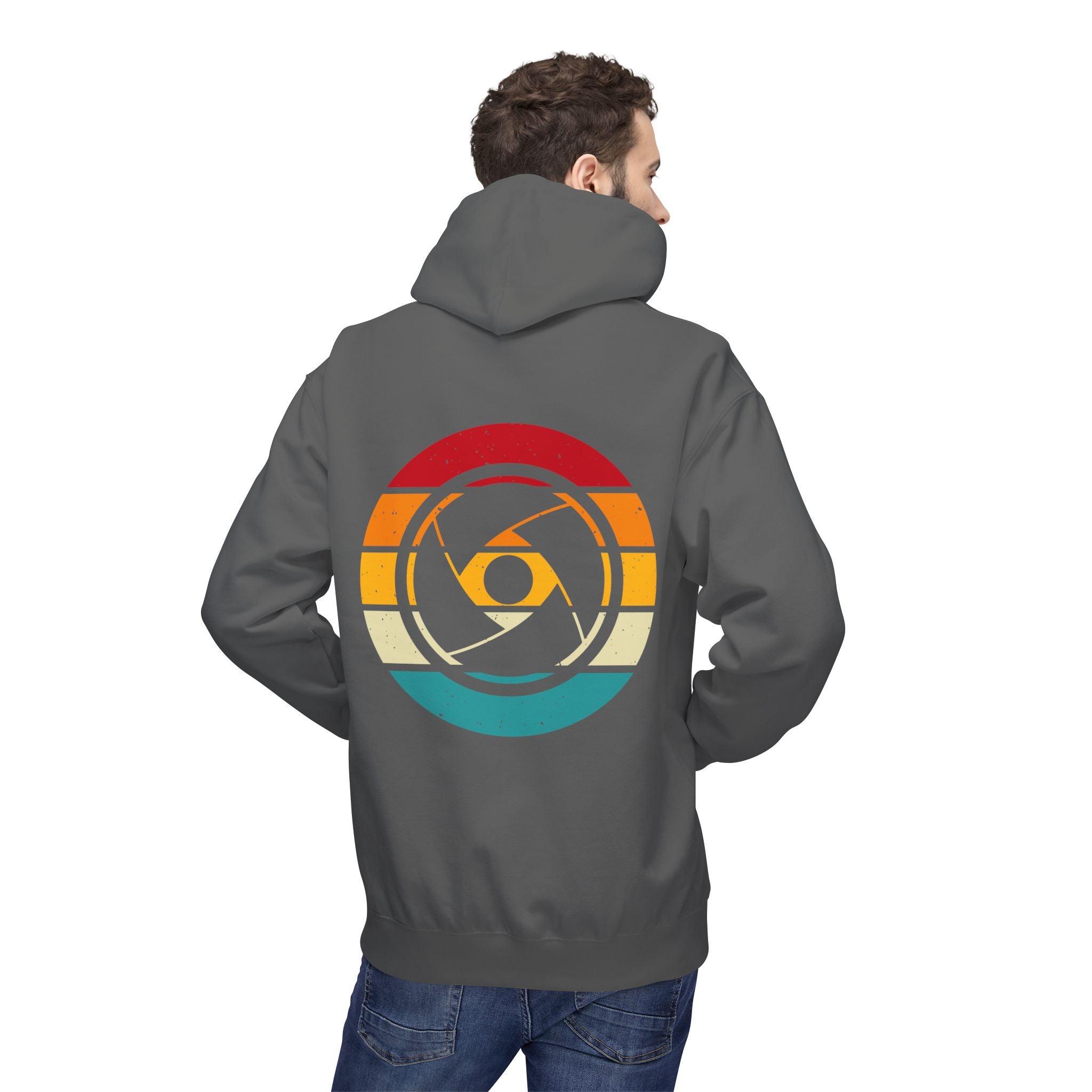 Cozy Photographer's Hoodie with Retro Aperture Design for Creative Souls