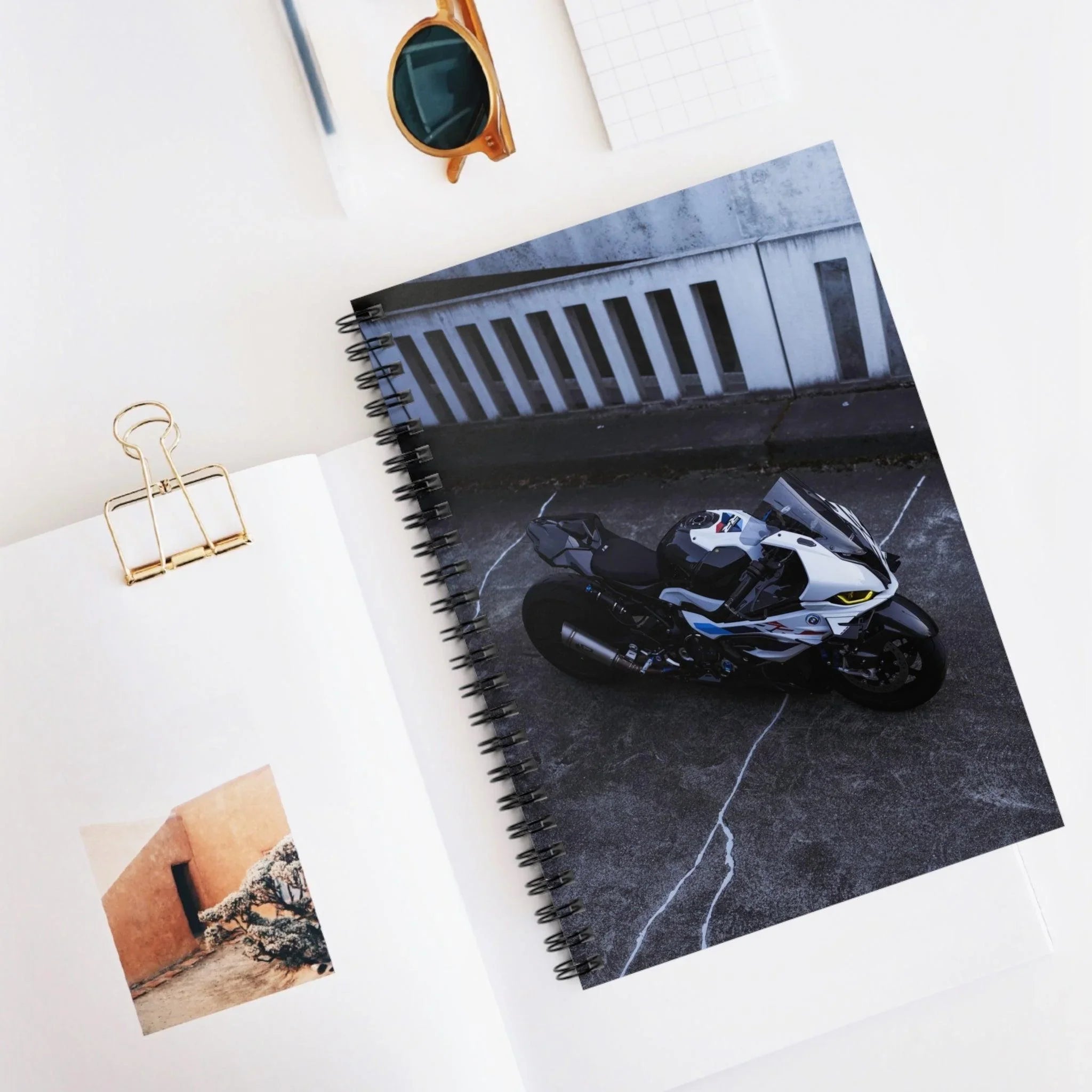 BMW S1000RR Drag Spec Motorcycle Spiral Notebook #009 - Throttle Designs