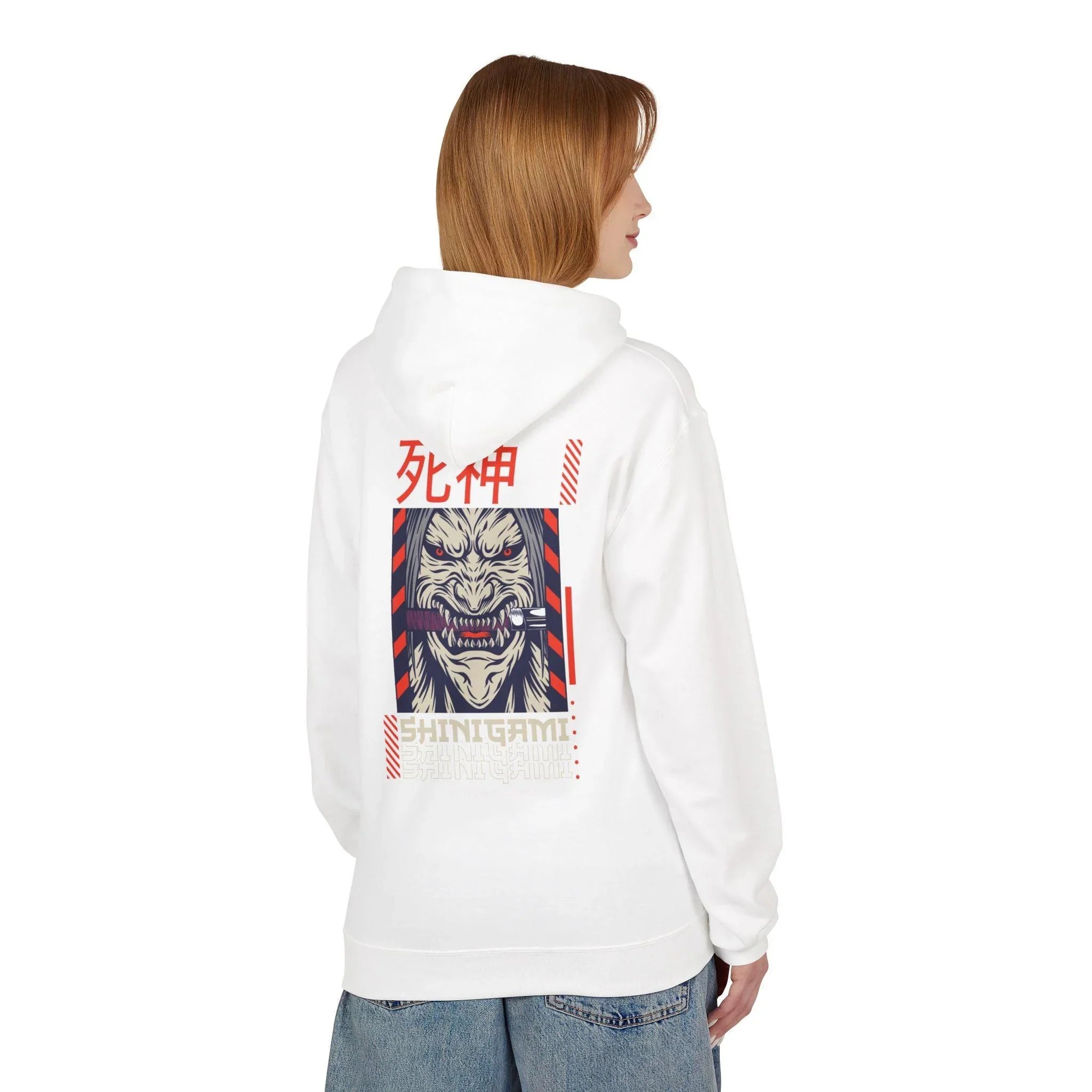 Shinigami-Inspired Japanese Streetwear Fleece Hoodie - Comfort Meets Cultural Style