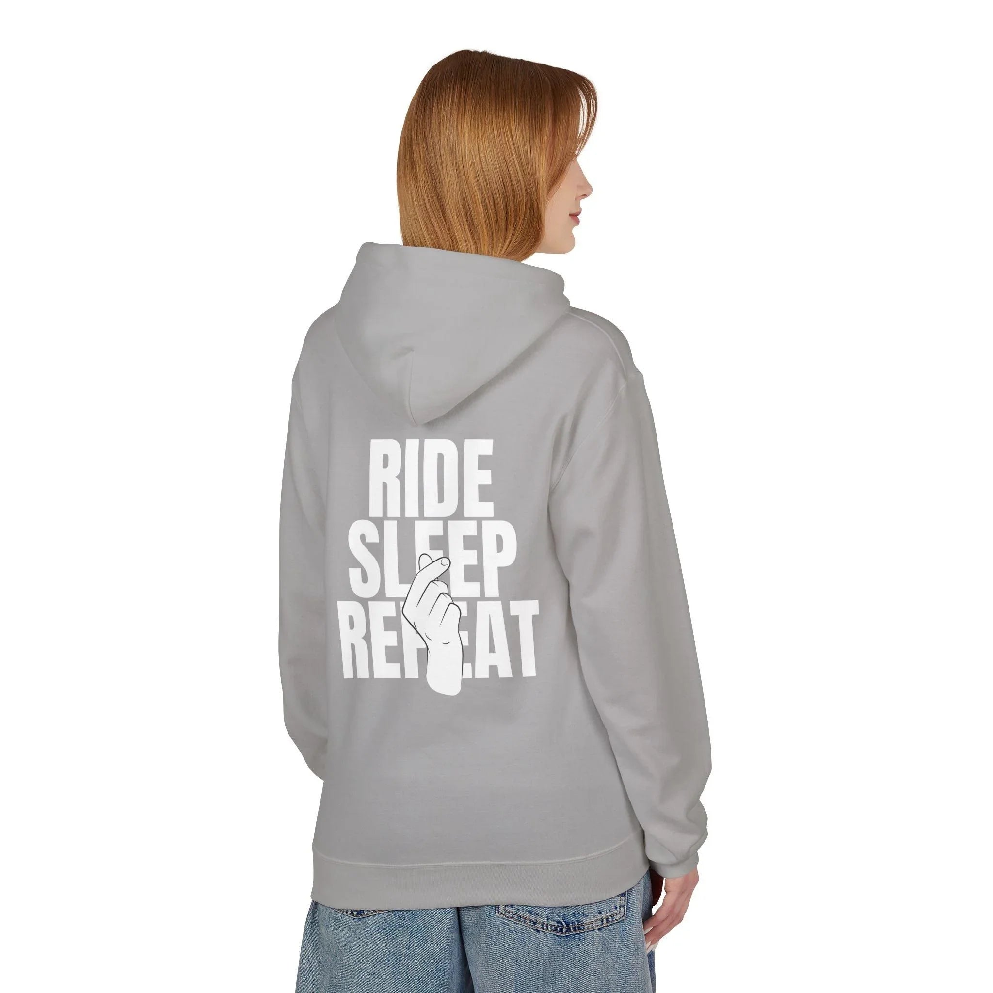 Cozy Comfort "Ride, Sleep, Repeat" Fleece Hoodie