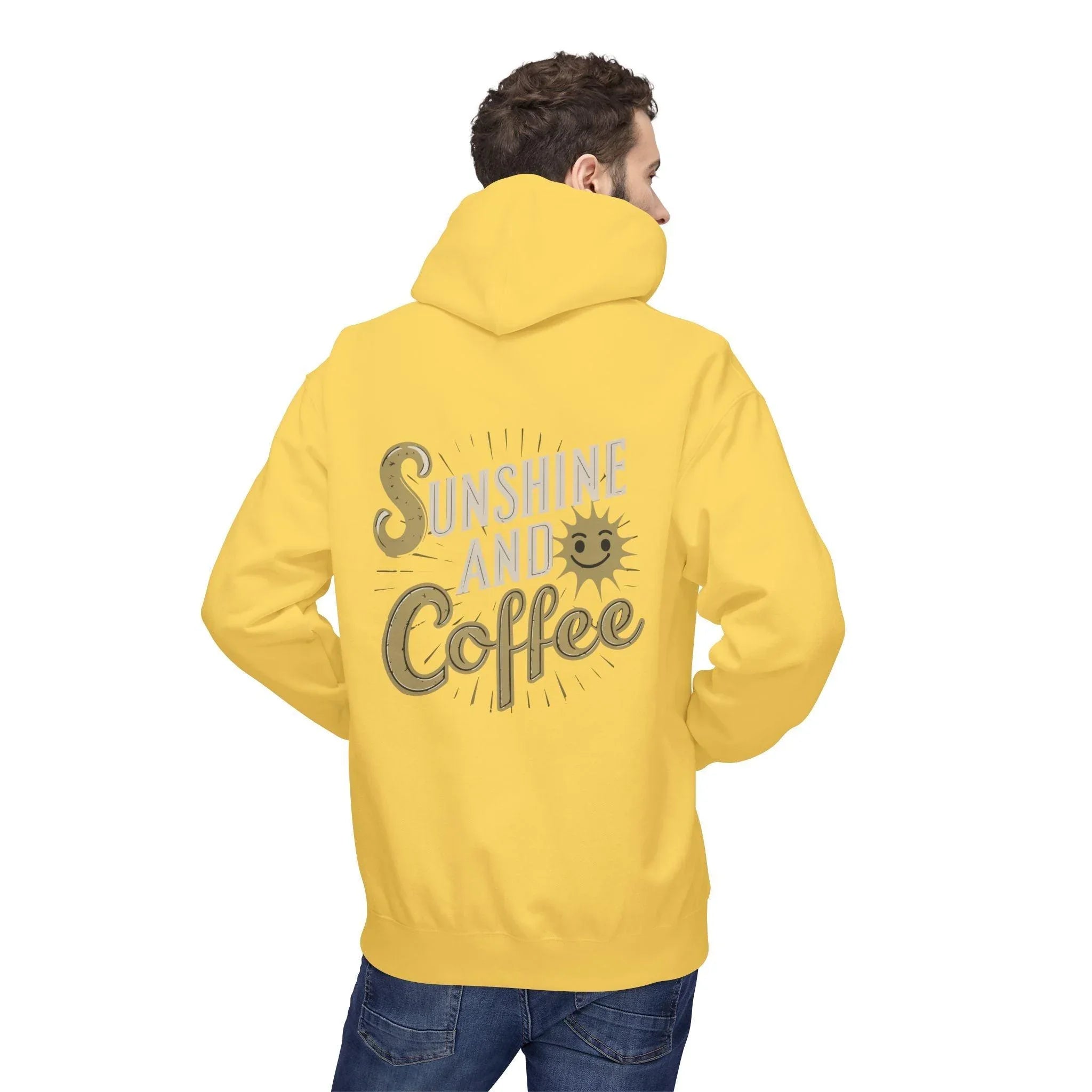 Cozy Sunshine & Coffee Fleece Pullover Hoodie