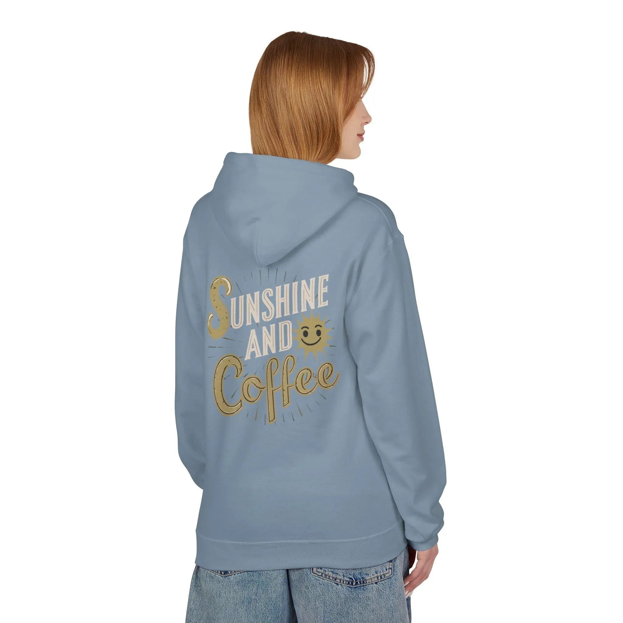 Cozy Sunshine & Coffee Fleece Pullover Hoodie